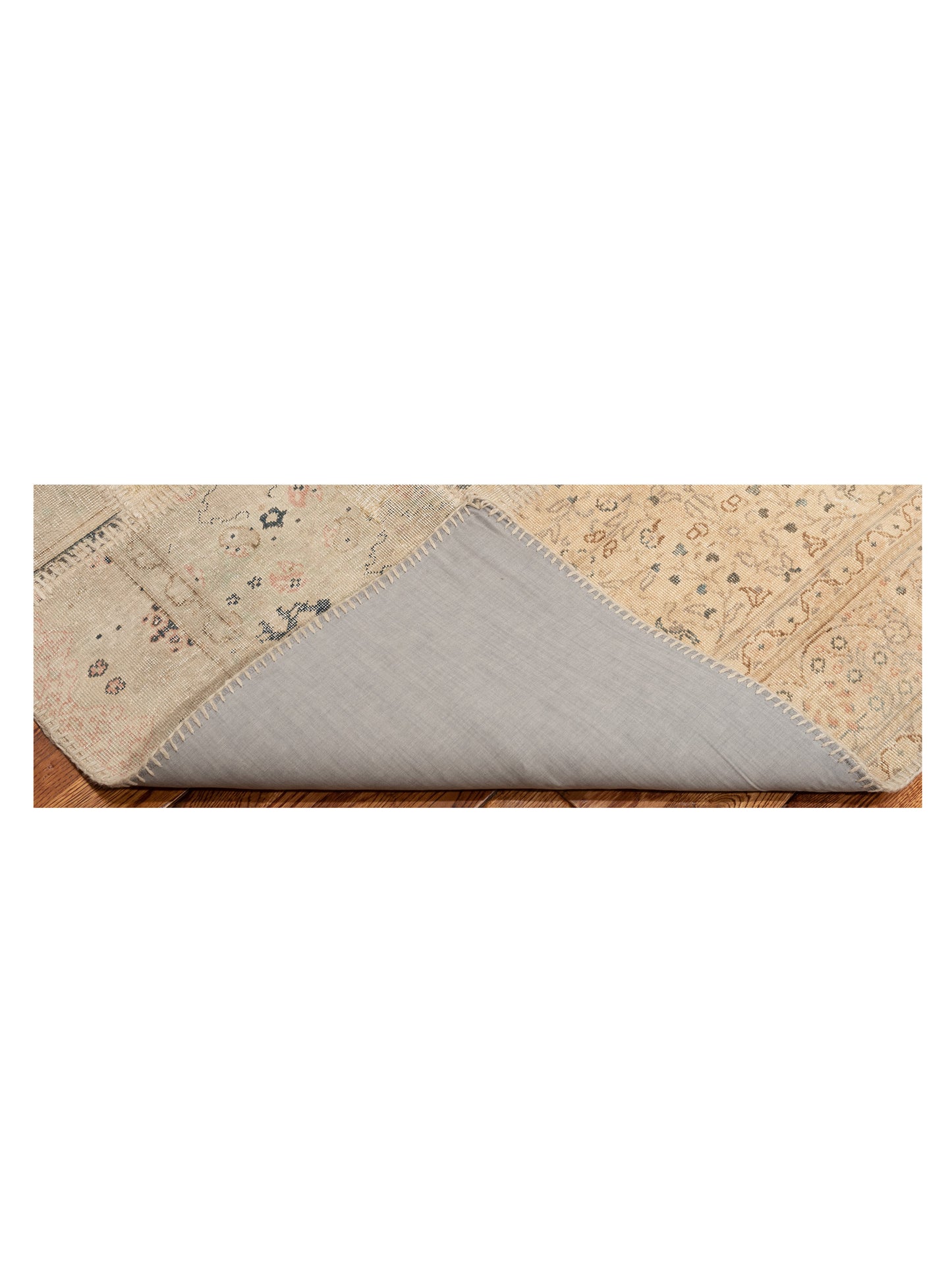 Turkish Vestige Patchwork 147811 Beige Beige 8.1x9.10 Hand Knotted Rug