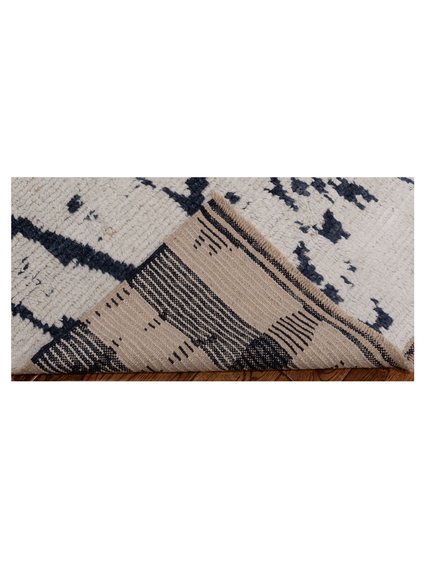 Atlas 150434 Ivory Black 4x6.3 Hand Knotted Rug