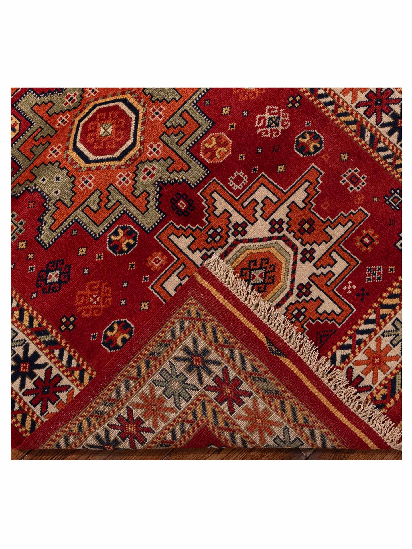 Turkish Shirwan 129691 Red Ivory 3.11x5.8 Hand Knotted Rug
