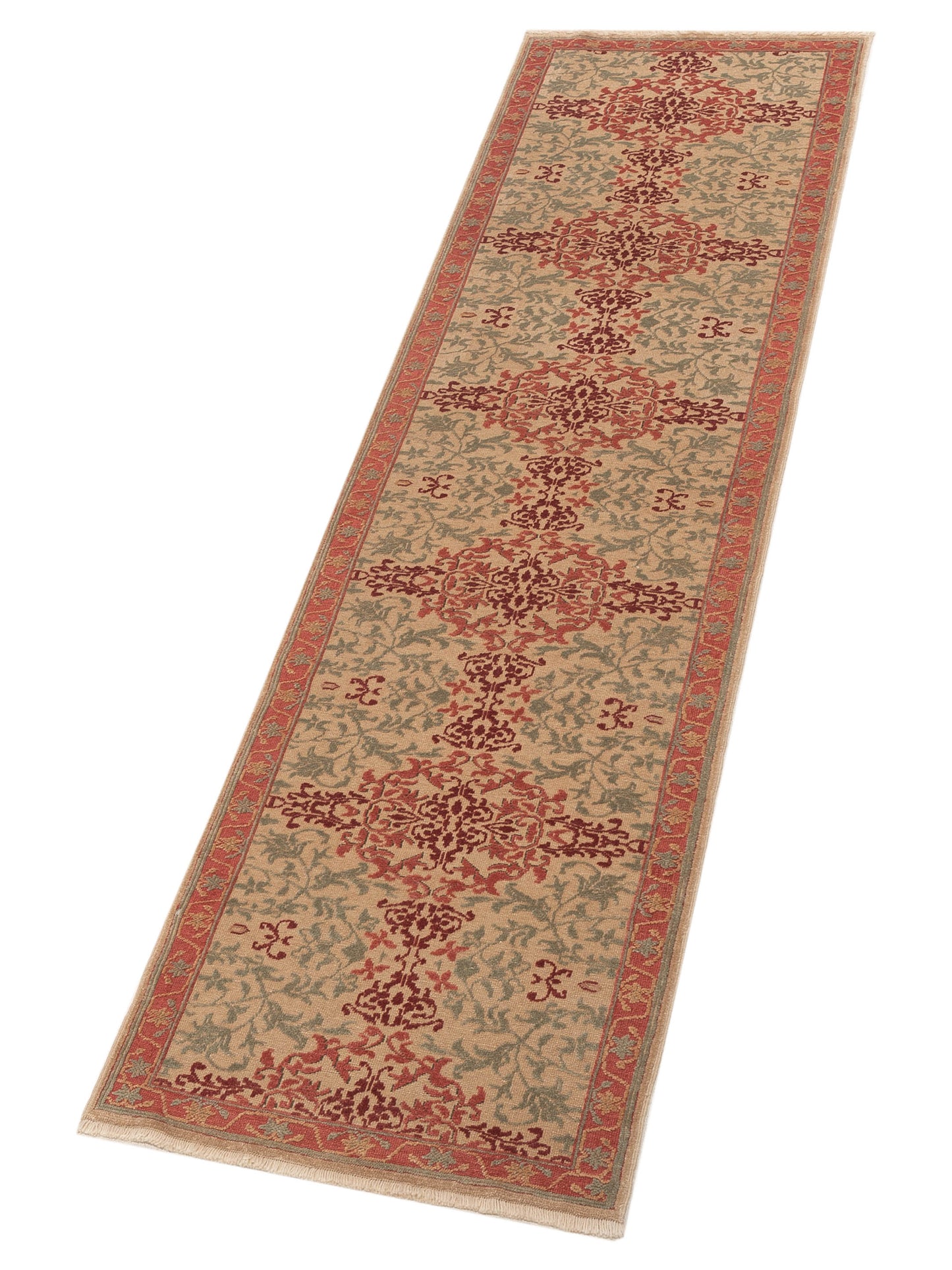 Antique Loom 108088 Beige Rust 2.8x7.9 Hand Knotted Rug
