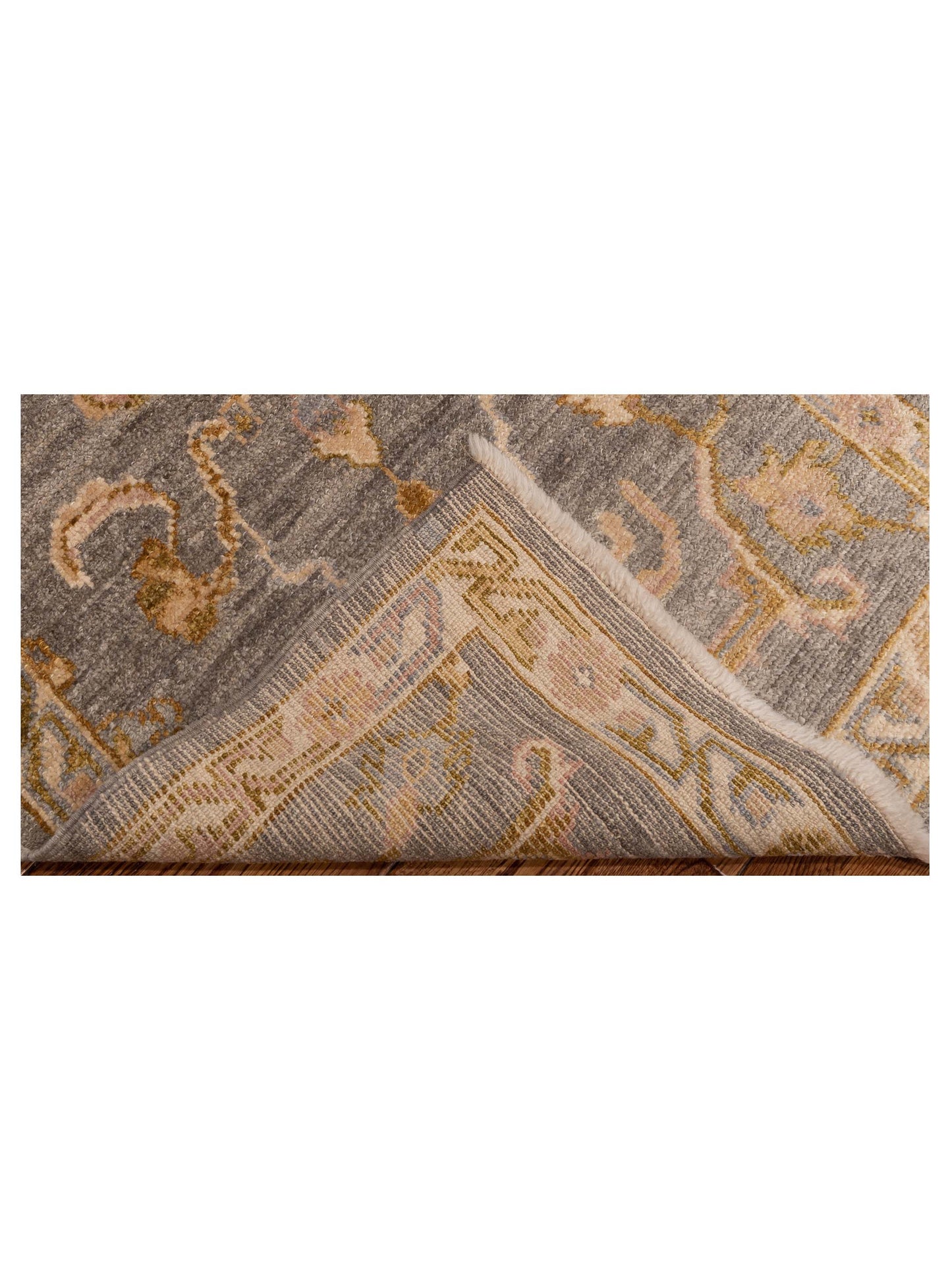 Angora Oushak 141293 Gray Ivory 2.8x6.11 Hand Knotted Rug