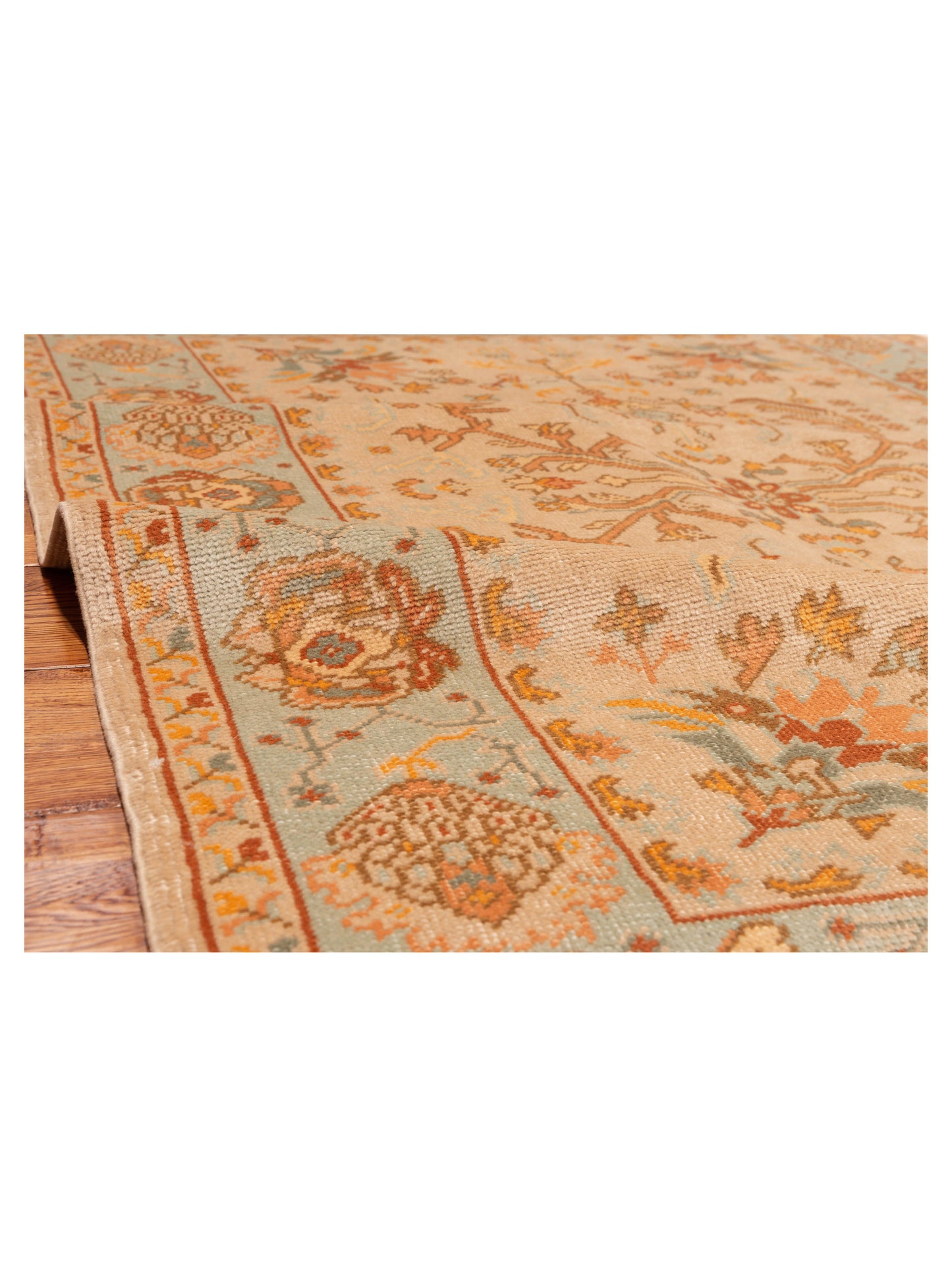 Anadol Oushak 145113 Beige Blue 5.3x7 Hand Knotted Rug