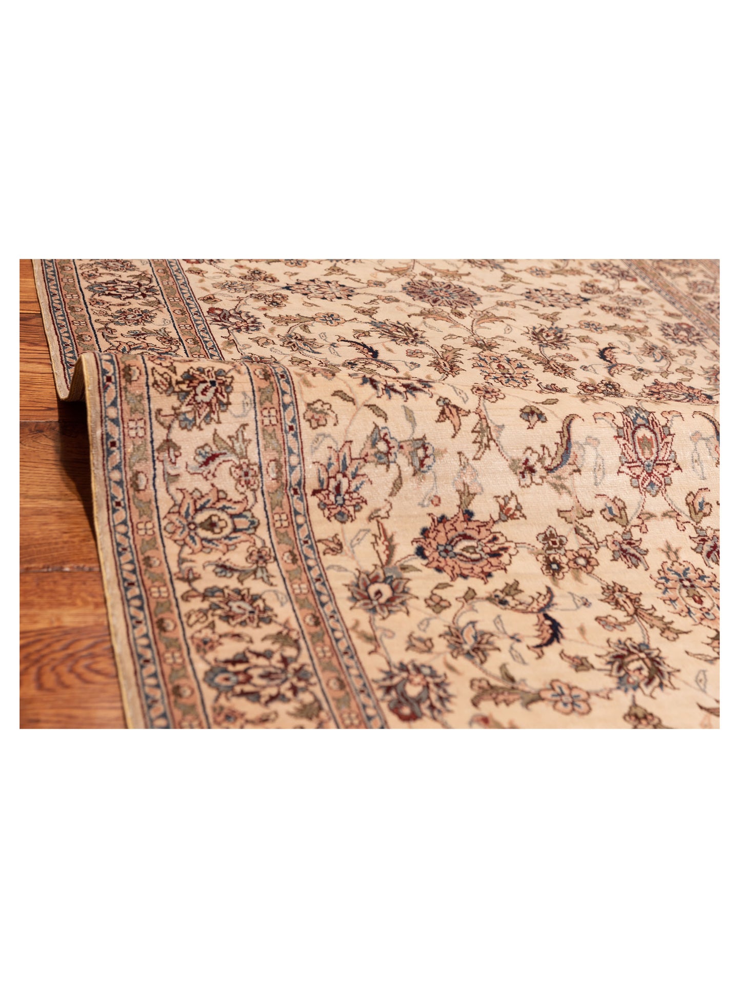 Pure Silk 105522 Ivory Ivory 2.7x8.1 Hand Knotted Rug