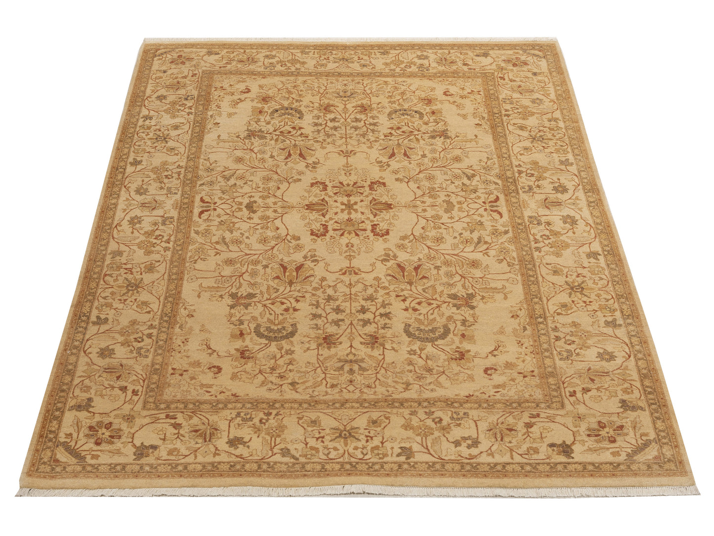 Haji Jalili 111347 Beige Beige 6.1x8.7 Hand Knotted Rug