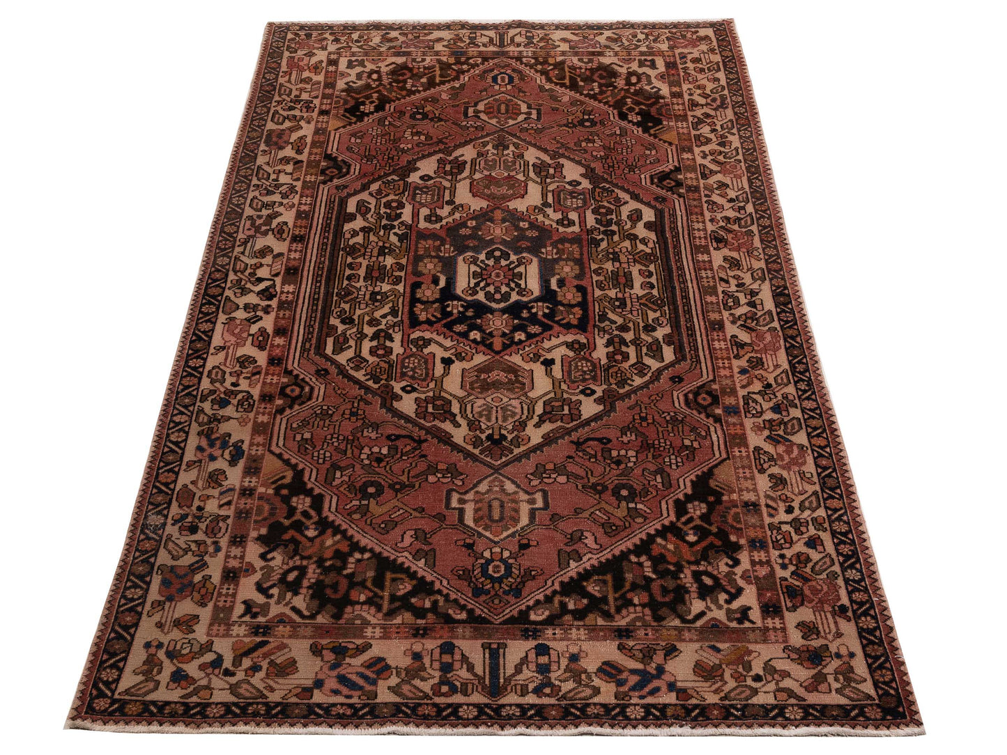 Persian 147686 Rust Ivory 5.5x10 Hand Knotted Rug