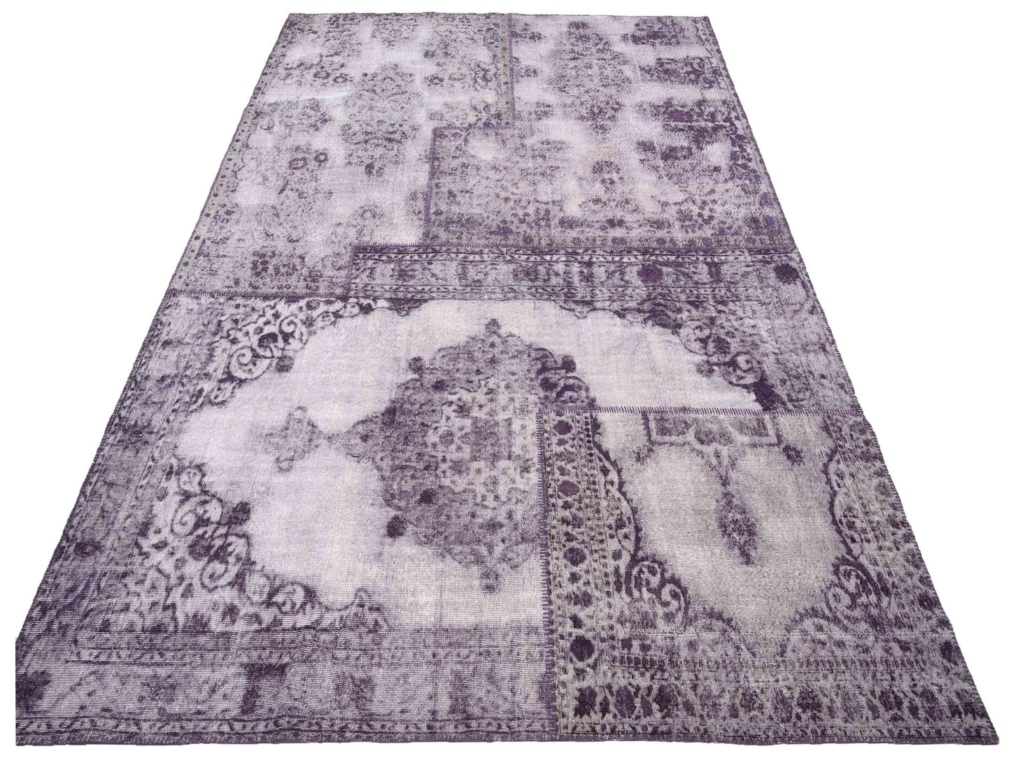 Turkish Vestige Patchwork 146025 Purple 10x13.11 Hand Knotted Rug