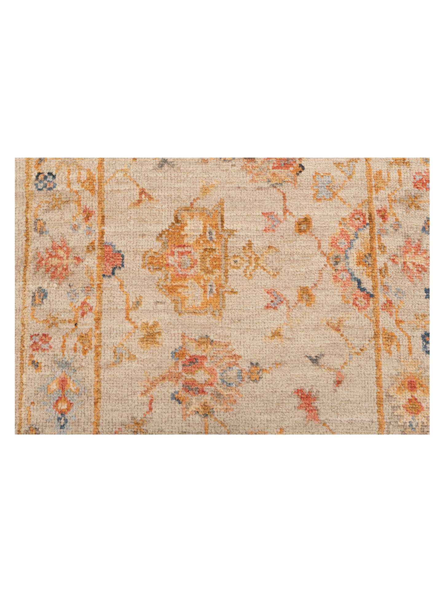 Angora Oushak 147980 Ivory Ivory 2.6x13.2 Hand Knotted Rug