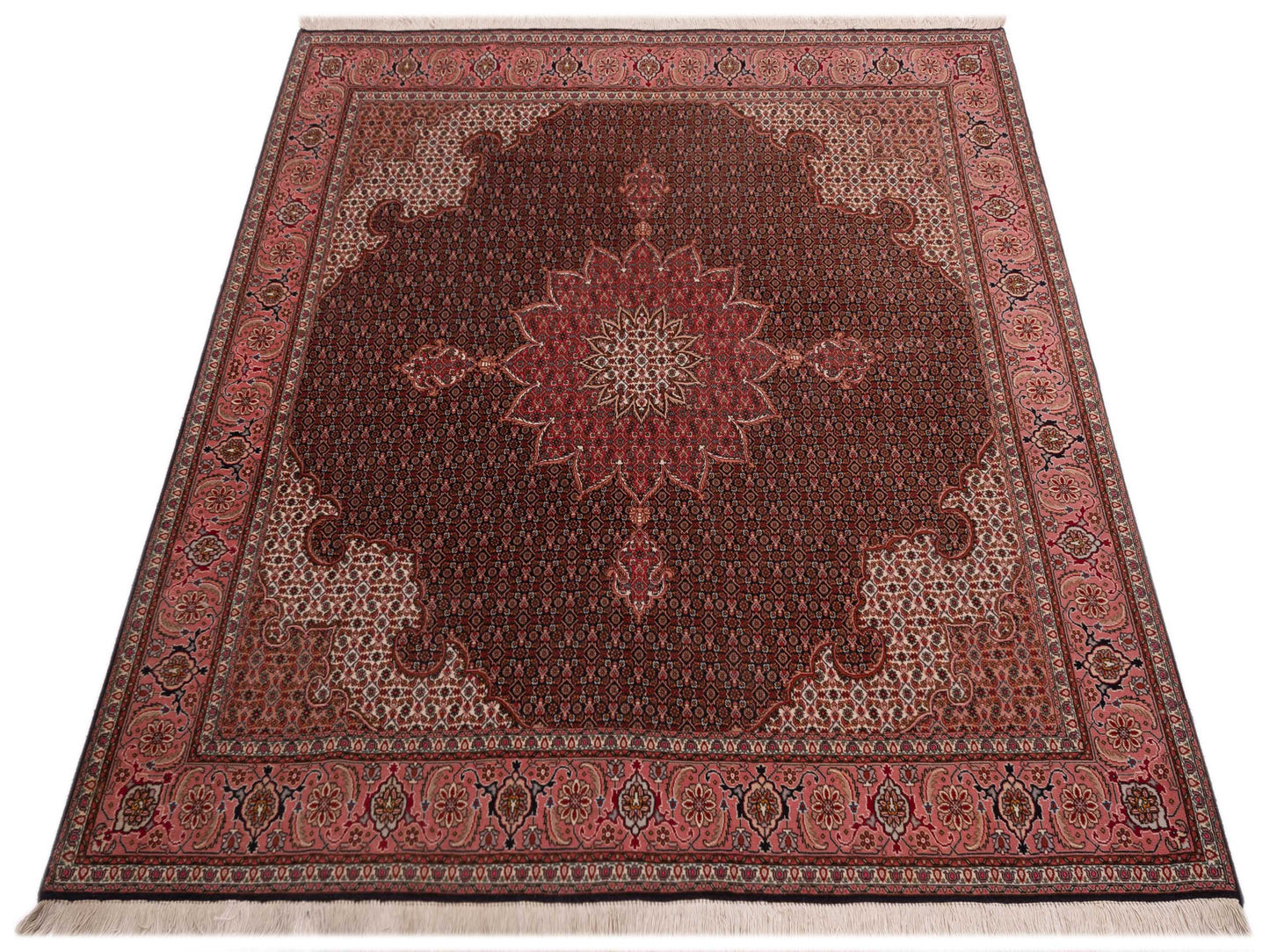 Mastersilk 118718 Black Pink 6.8x6.8 Hand Knotted Rug