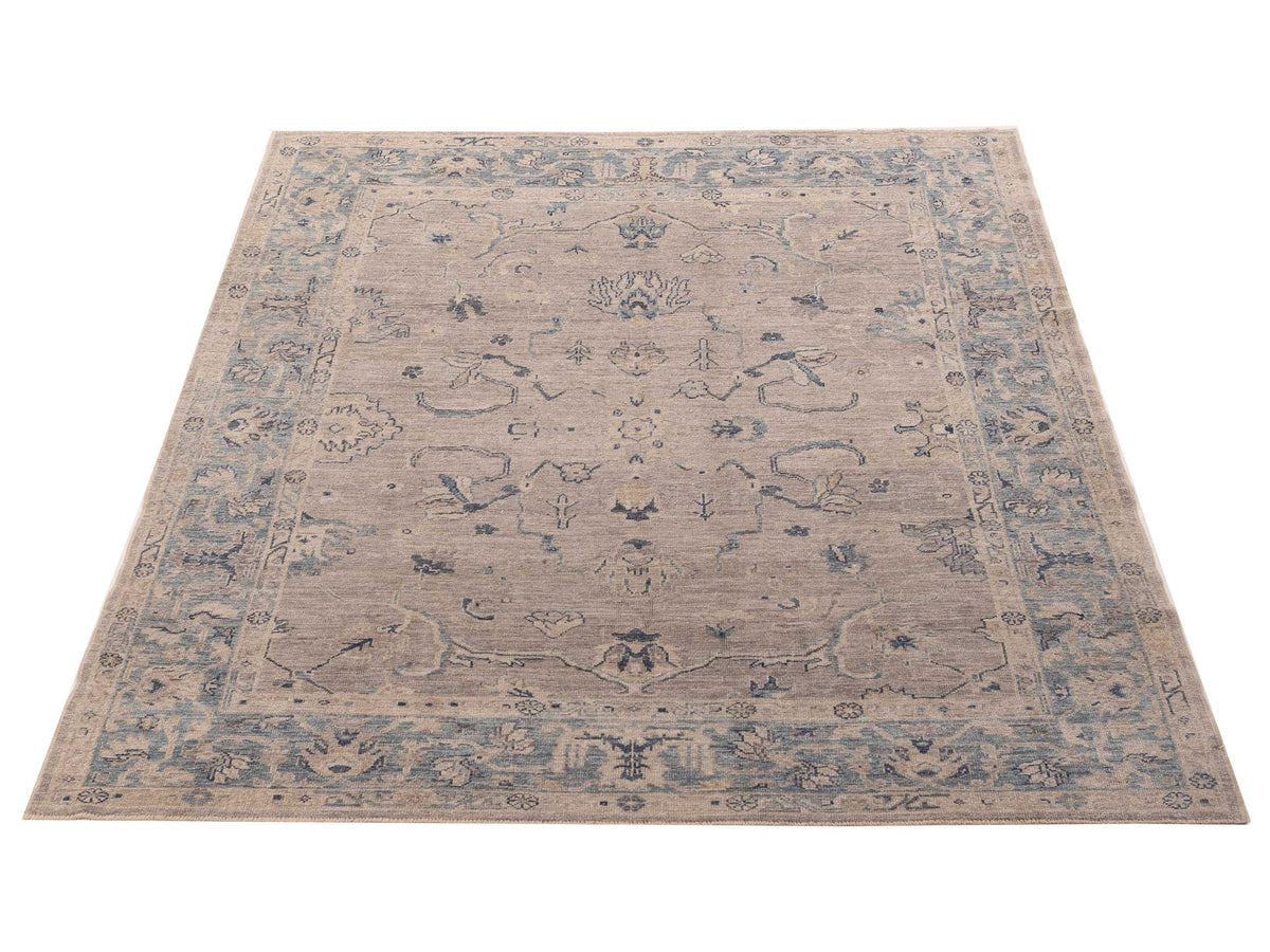 Angora Oushak 156280 Gray Gray 8.4x9.3 Hand Knotted Rug