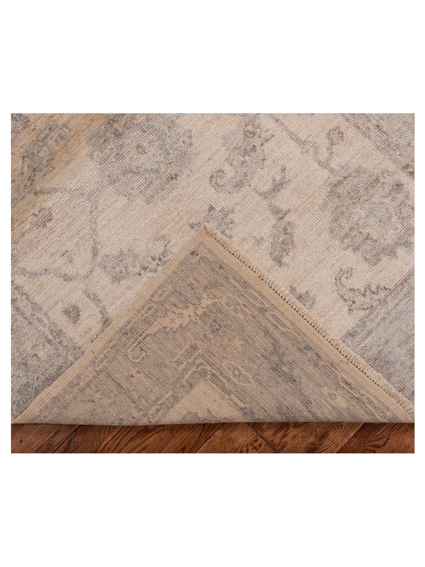 Angora Oushak 153546 Ivory Gray 3.11x5.6 Hand Knotted Rug