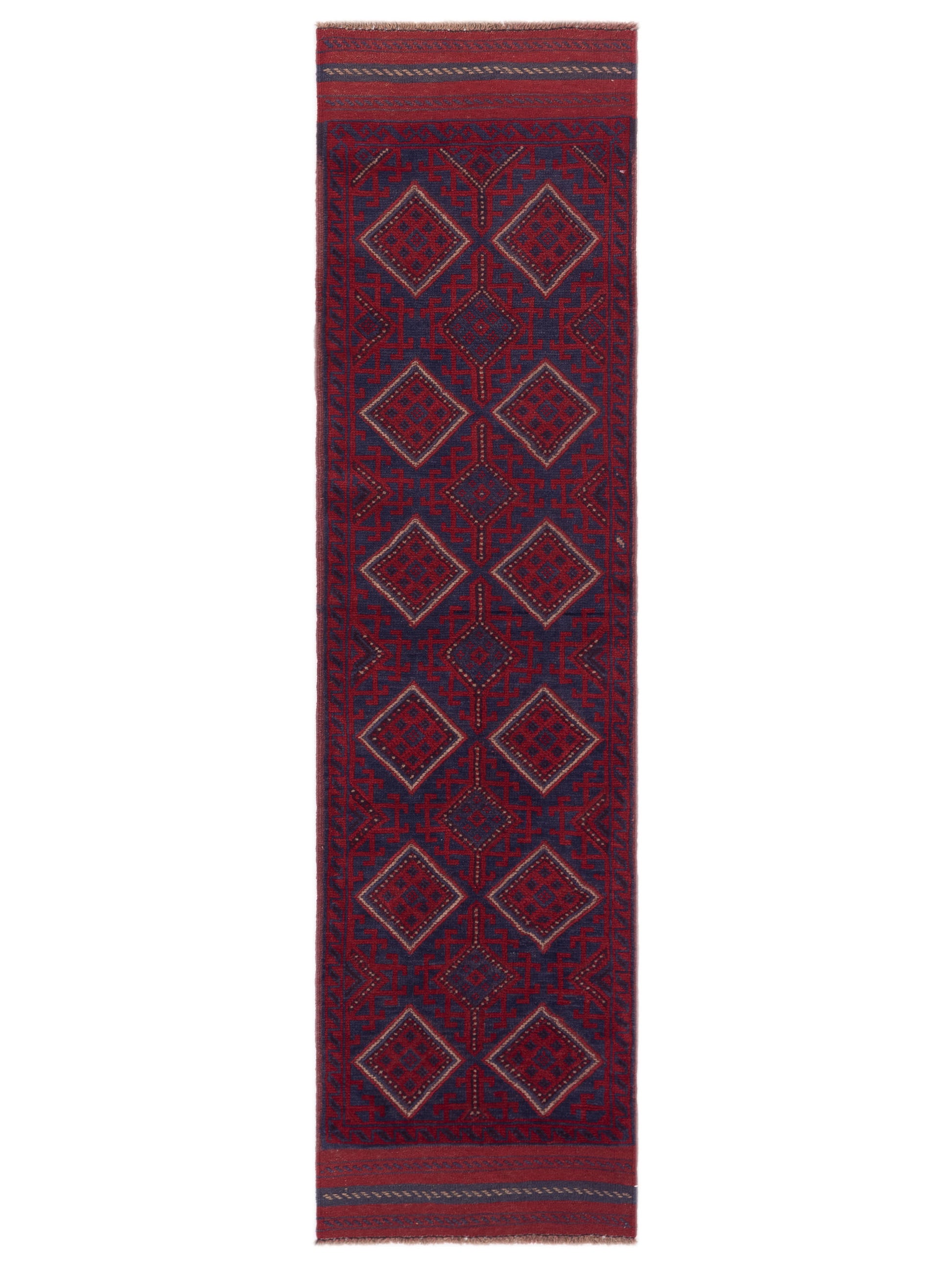 Nomad Afghan Soumak  Charcoal Red Tribal