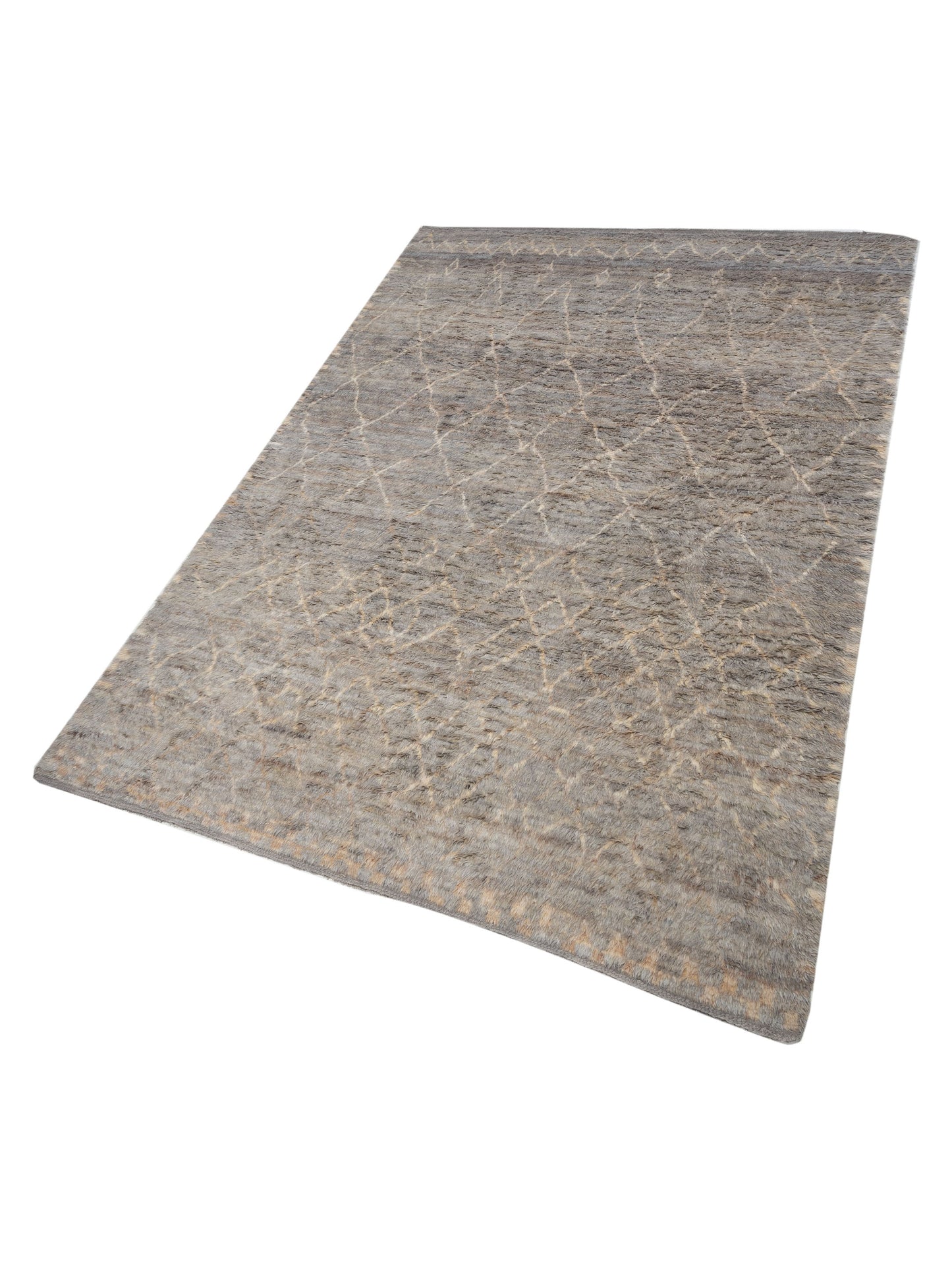 Berber Aspendos Silver Ivory 10.3x14.4 Hand Knotted Rug