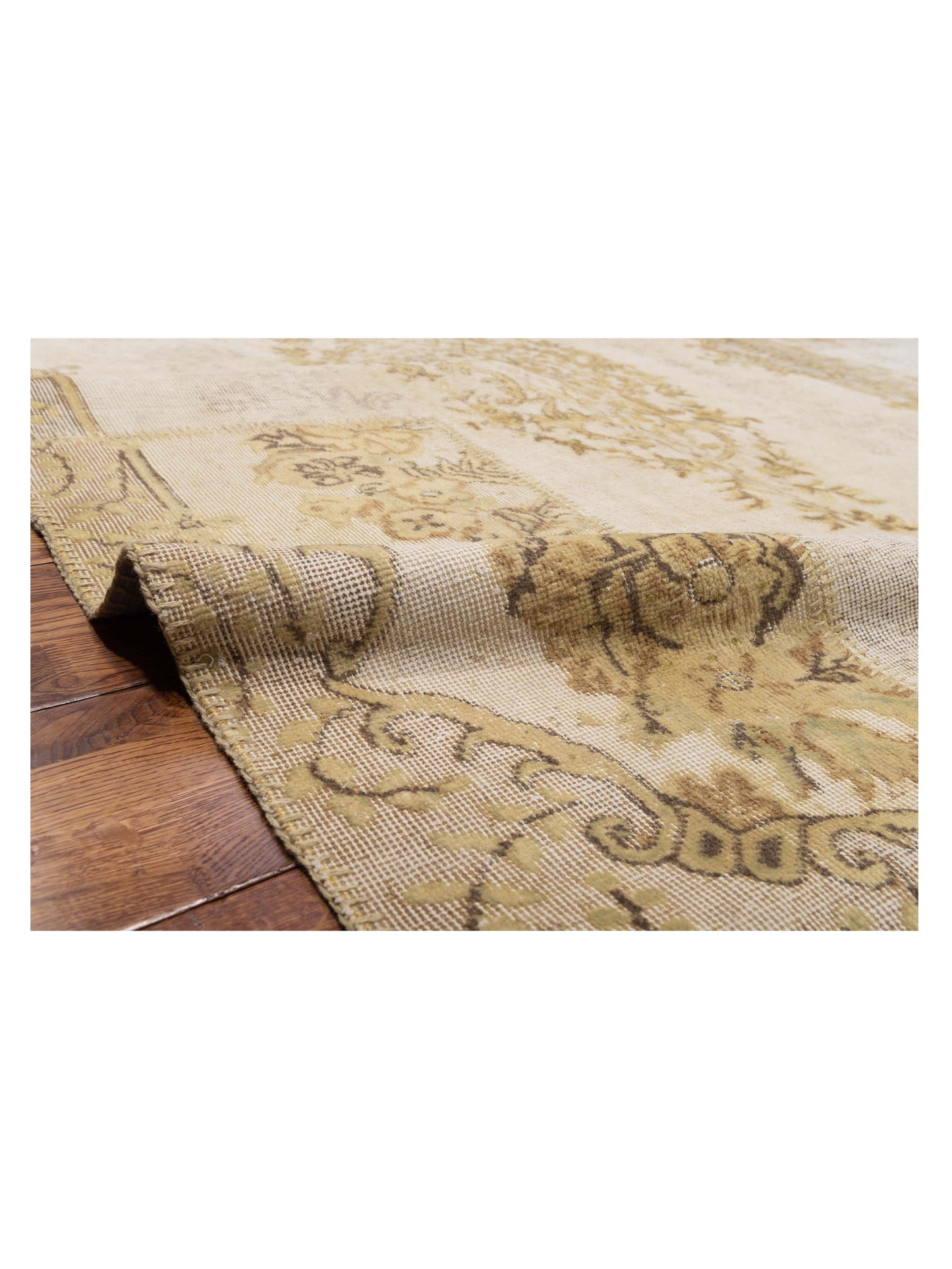 Turkish Vestige Patchwork 146037 Light Green 9.1x12 Hand Knotted Rug