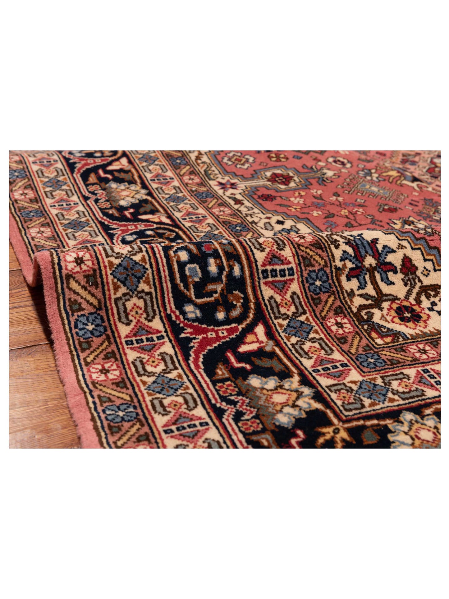 Crown 147788 Pink Navy 6.7x10.1 Hand Knotted Rug