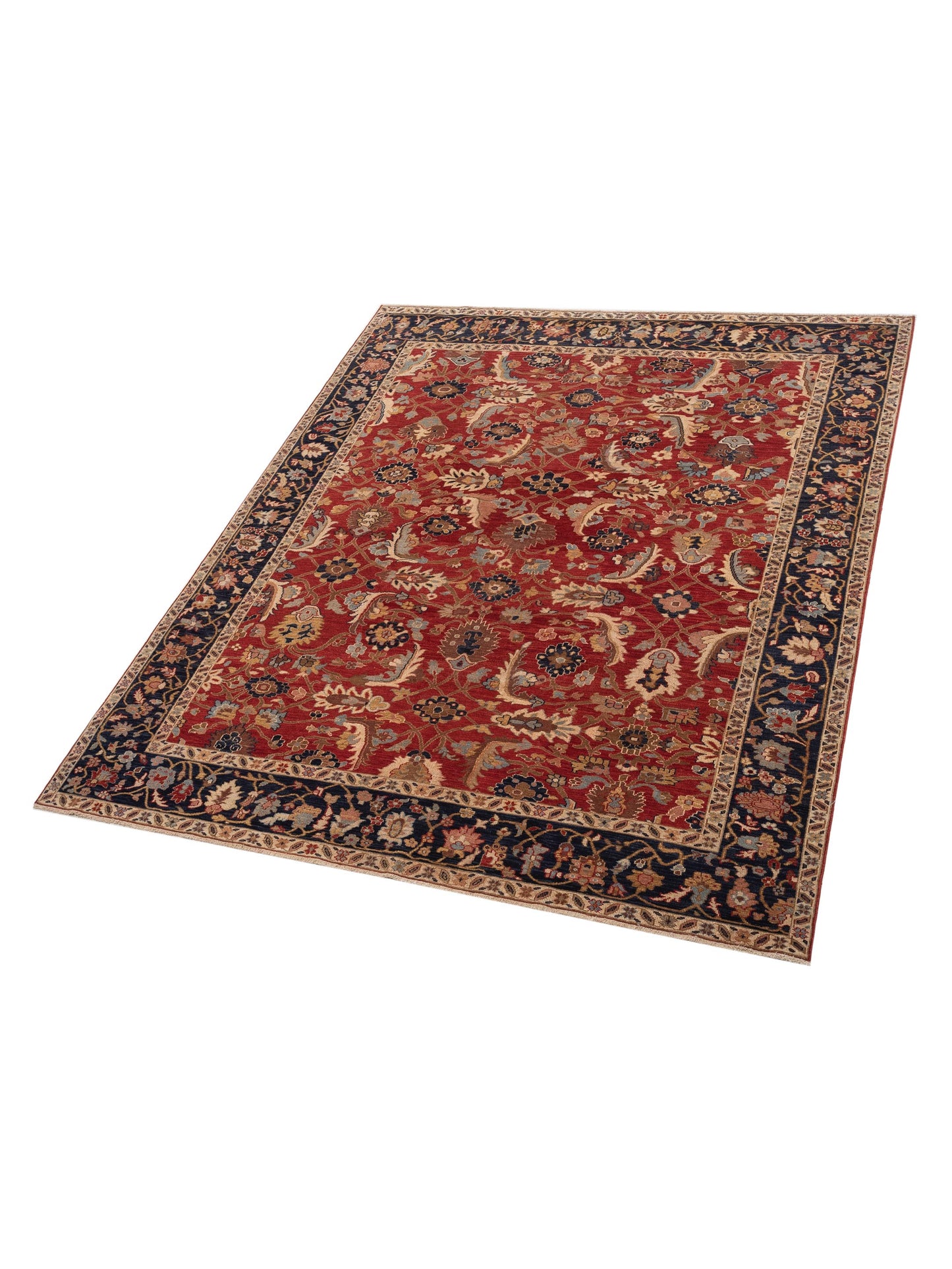 Simav 127933 Red Navy 8.1x9.10 Hand Knotted Rug