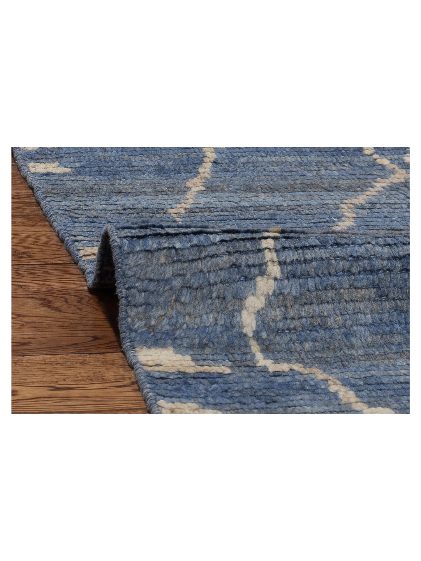Berber Aspendos Blue Ivory 10.4x14 Hand Knotted Rug