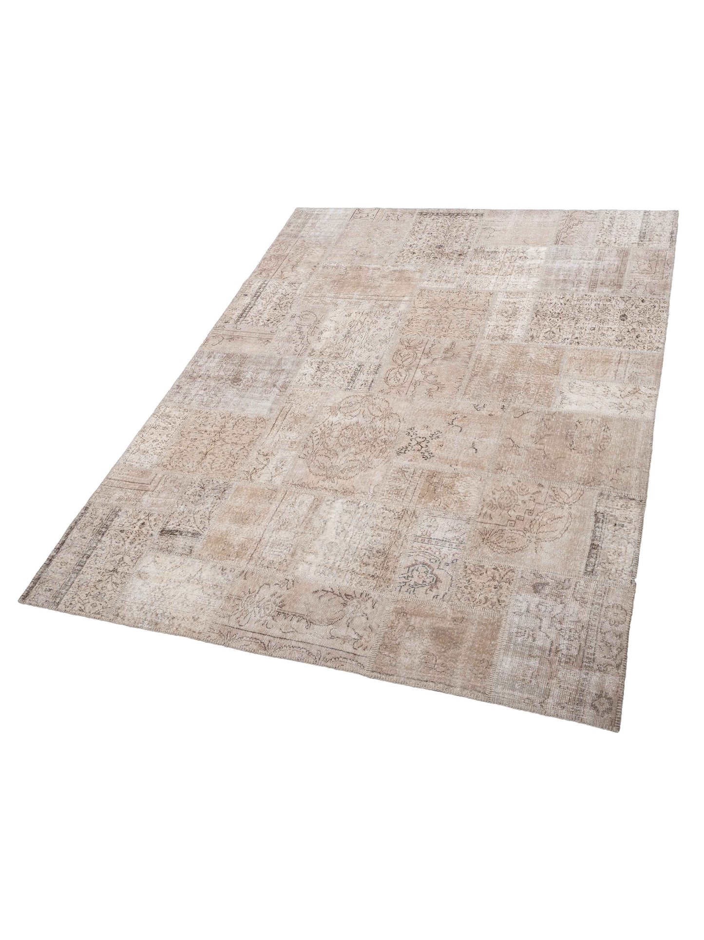 Turkish Vestige Patchwork 130996 Beige 9x12 Hand Knotted Rug