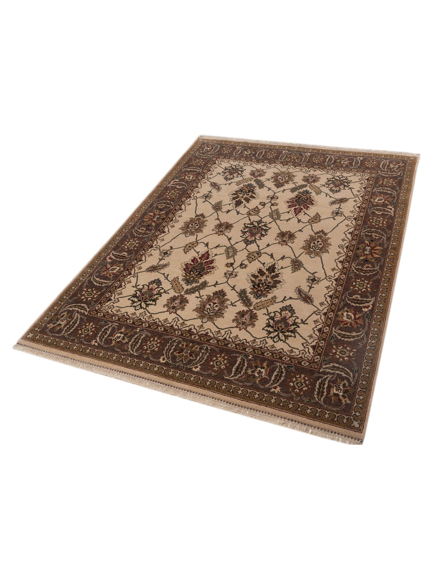 Jahan 85162 Ivory Purple 7.10x10.4 Hand Knotted Rug