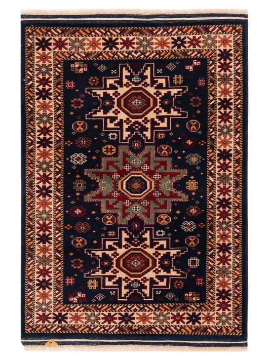 Pasha Turkish Shirwan  Navy Ivory Traditional