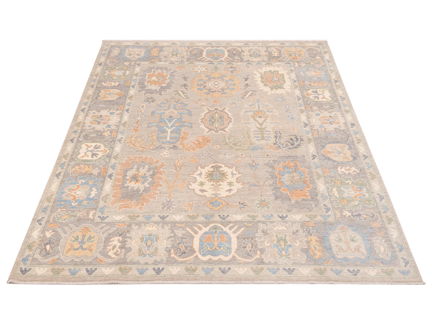 Anadol Oushak 151055 Silver Gray 8.1x10.4 Hand Knotted Rug