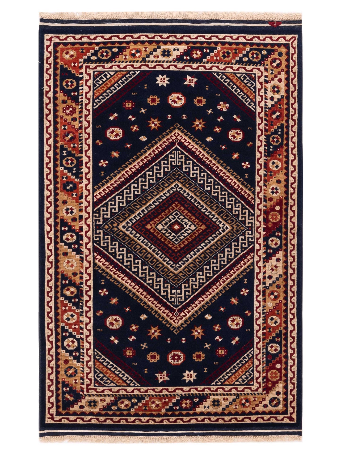Pasha Turkish Shirwan  Navy Orange Traditional