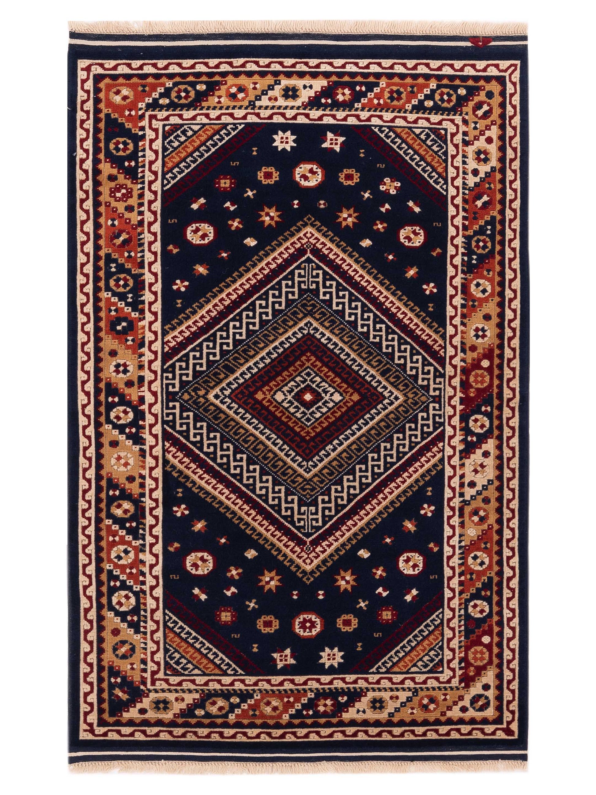 Pasha Turkish Shirwan  Navy Orange Traditional