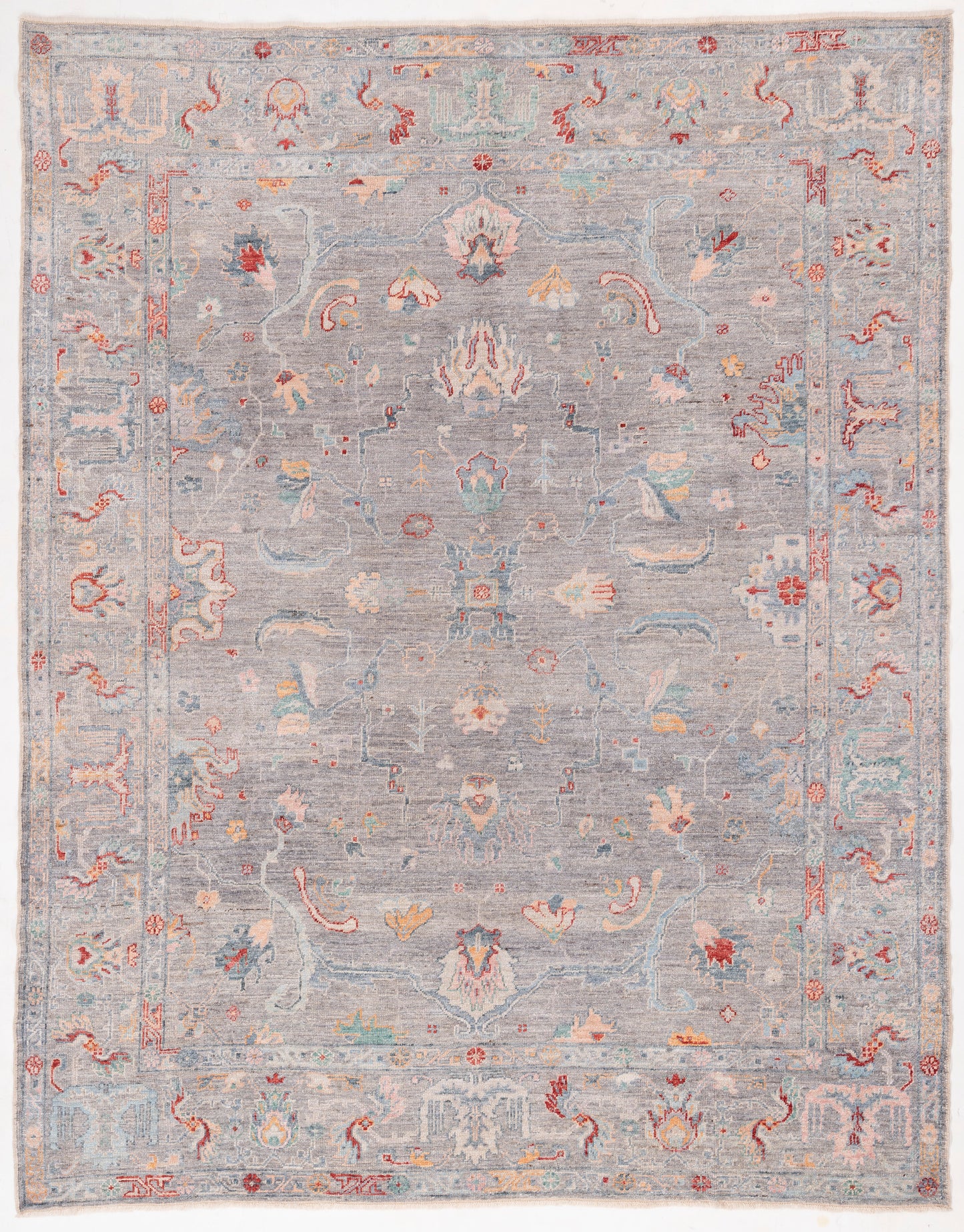 Angora Oushak 152530 Gray Gray 8.10x11.4 Hand Knotted Rug