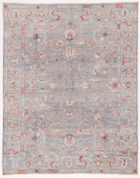 Angora Oushak 152530 Gray Gray 8.10x11.4 Hand Knotted Rug