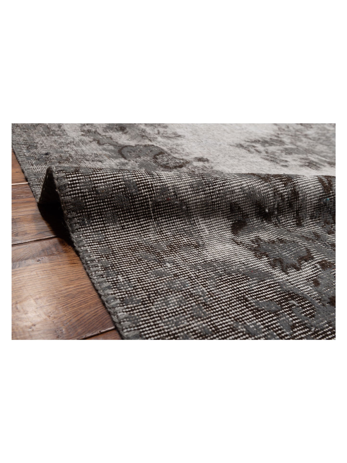 Turkish Vestige Patchwork 130963 Gray 11.6x15.5 Hand Knotted Rug
