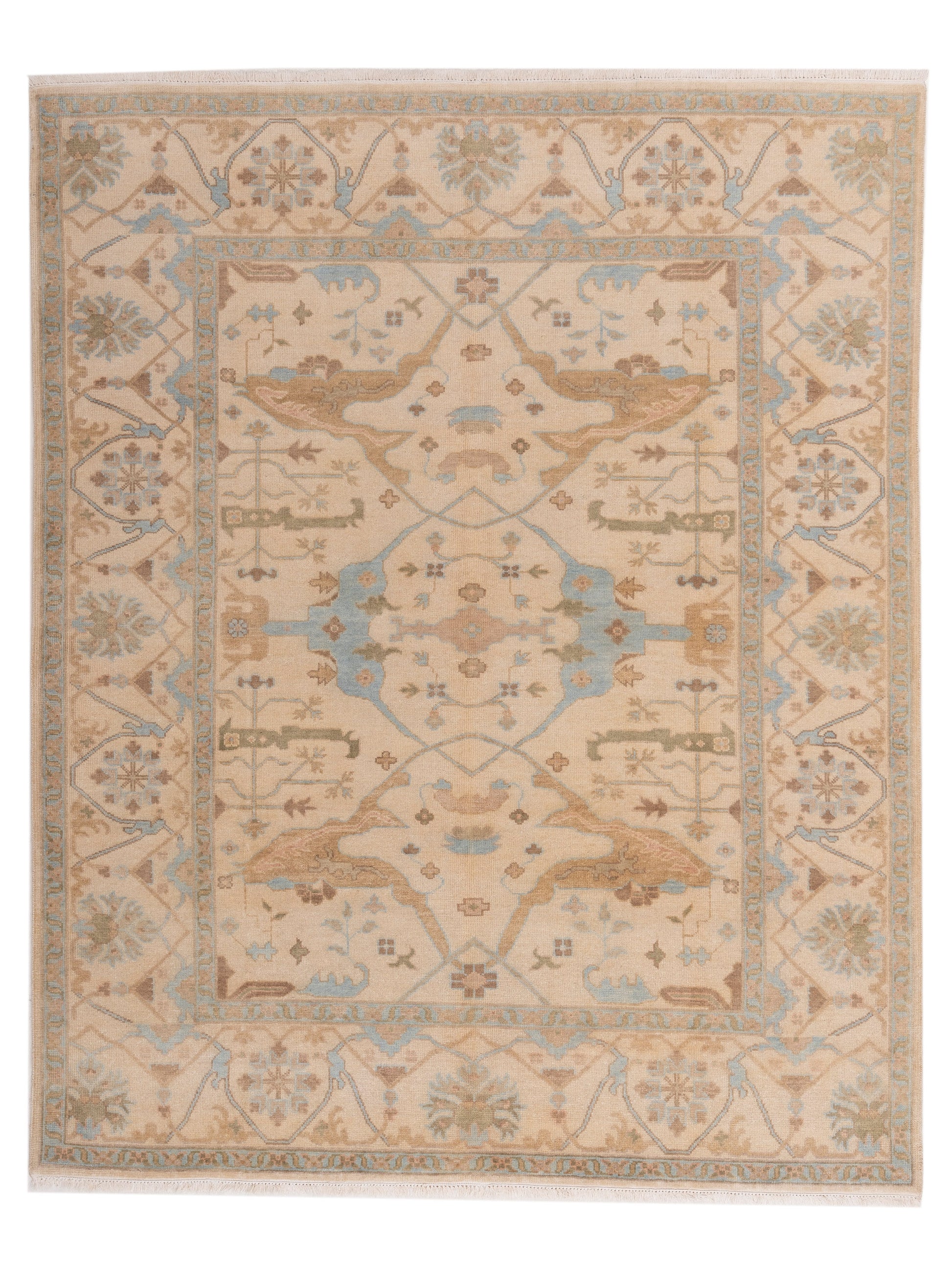 Rajpur Oushak Shah  Ivory Cream Traditional