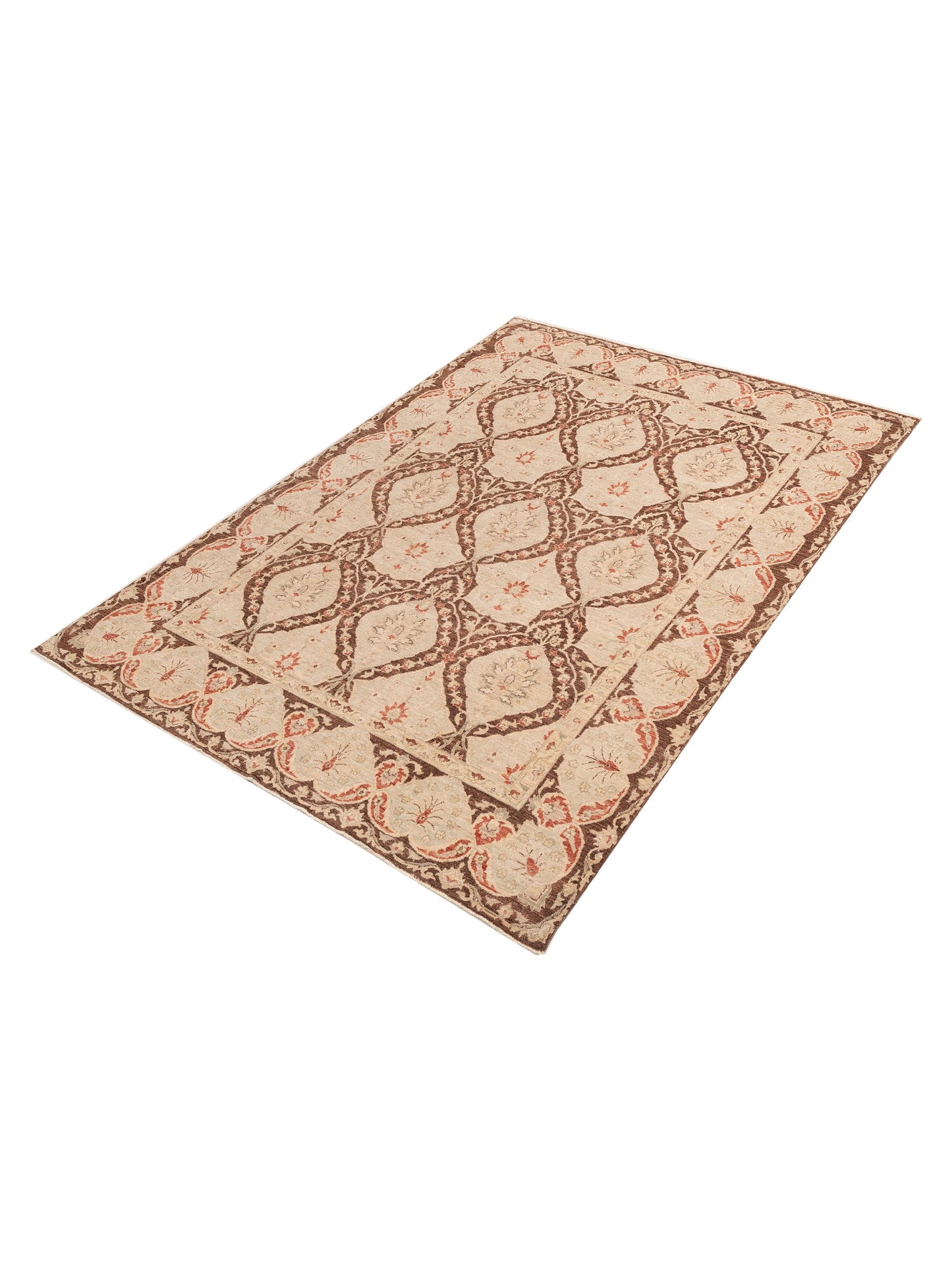 Sultan 154390 Brown Beige 8.1x11.6 Hand Knotted Rug
