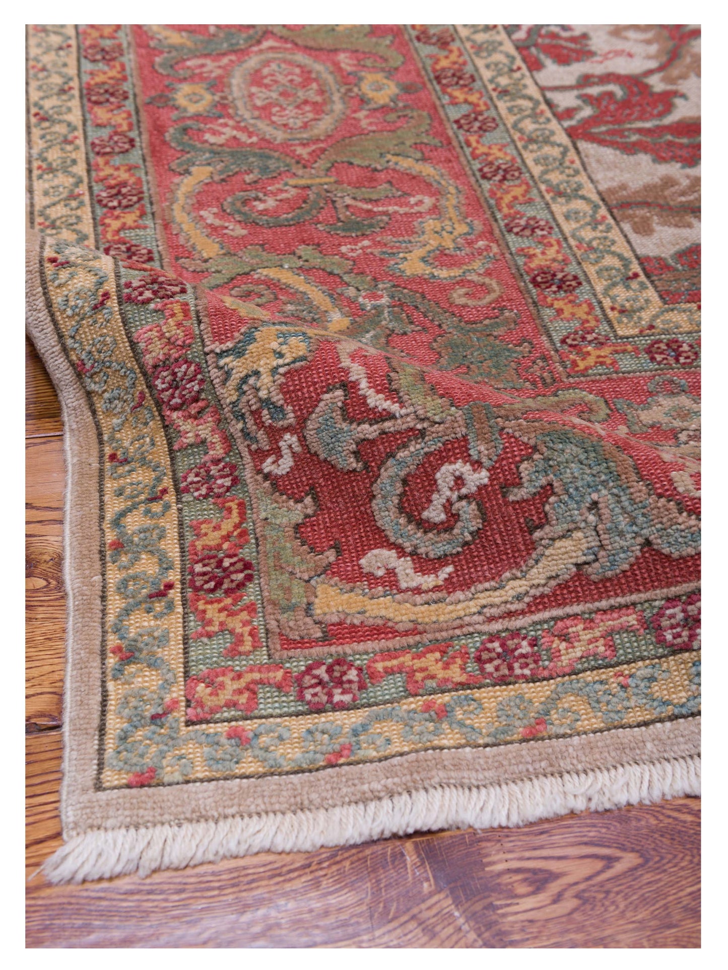 Antique Loom 107933 Beige Rust 10.4x14.1 Hand Knotted Rug