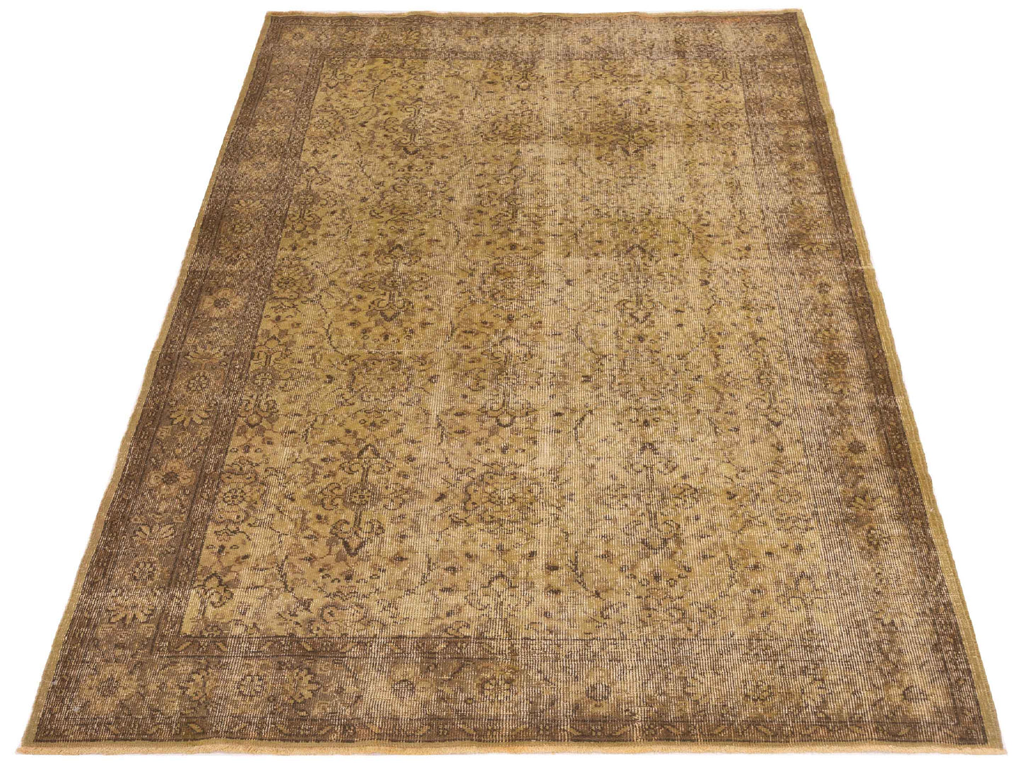 Vintage 112370 Green 5.7x8.6 Hand Knotted Rug
