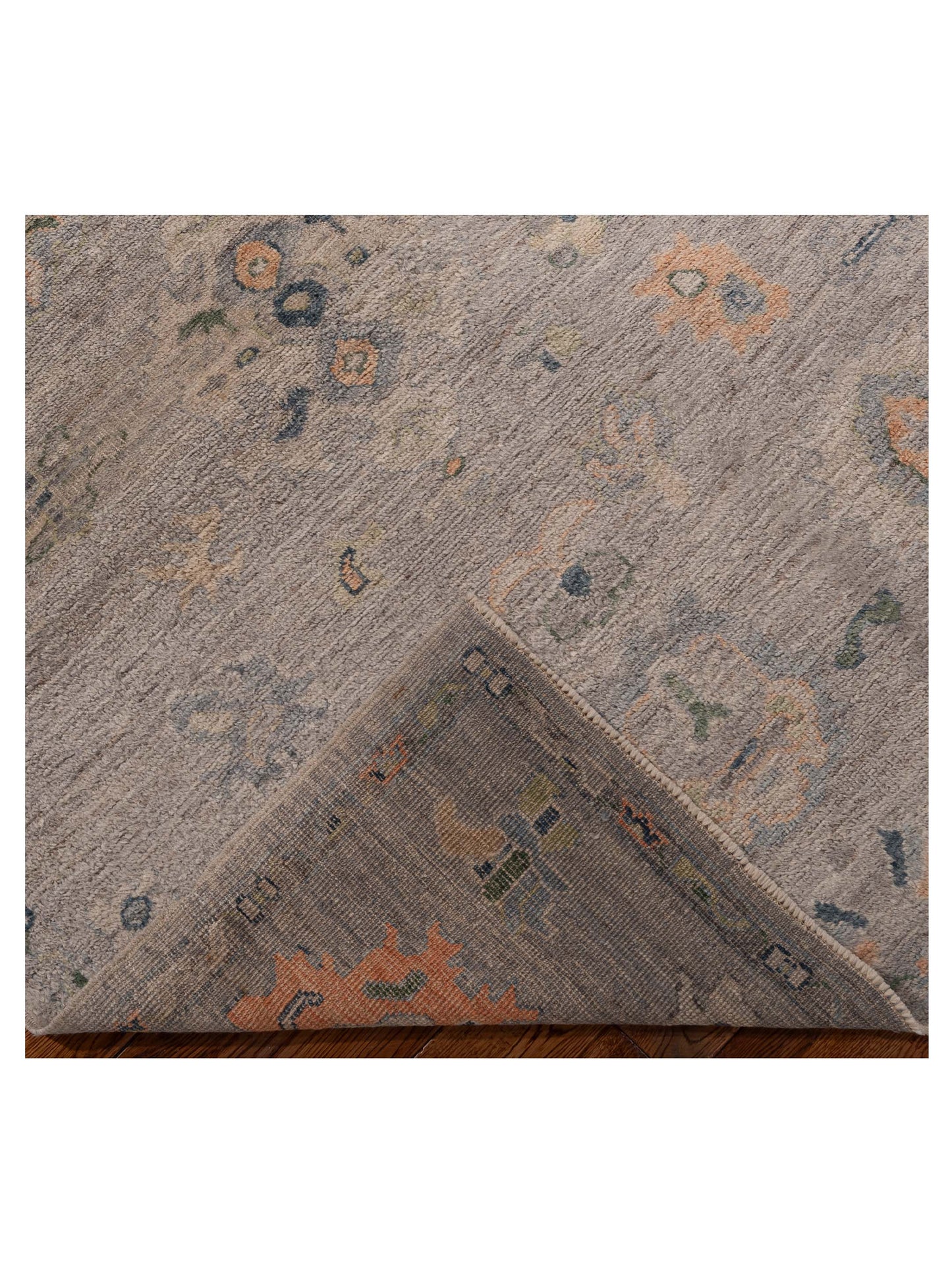 Angora Oushak 156241 Gray Gray 4.3x5.11 Hand Knotted Rug