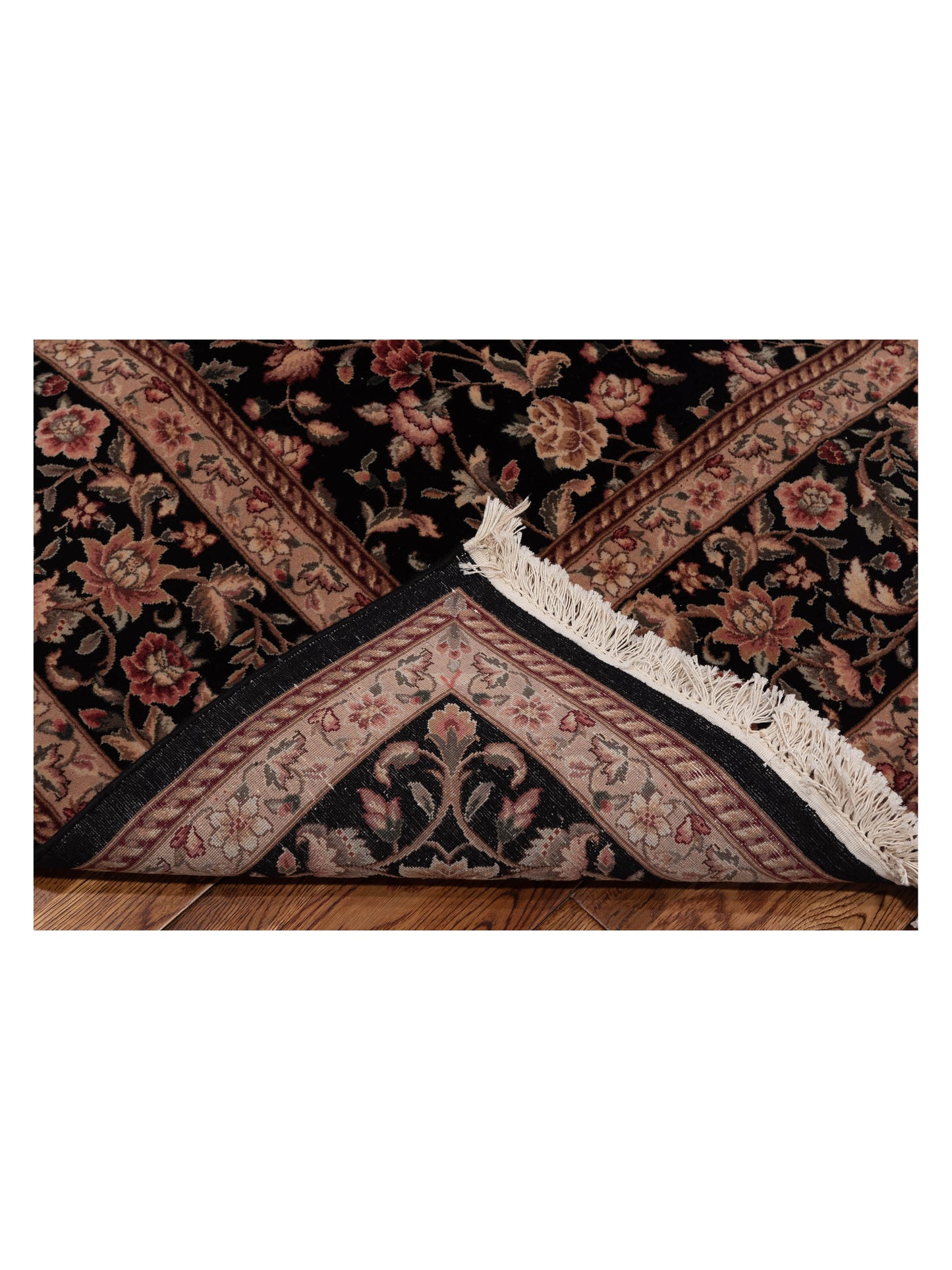 Magnolia 94308 Black Black 7.9x9.9 Hand Knotted Rug