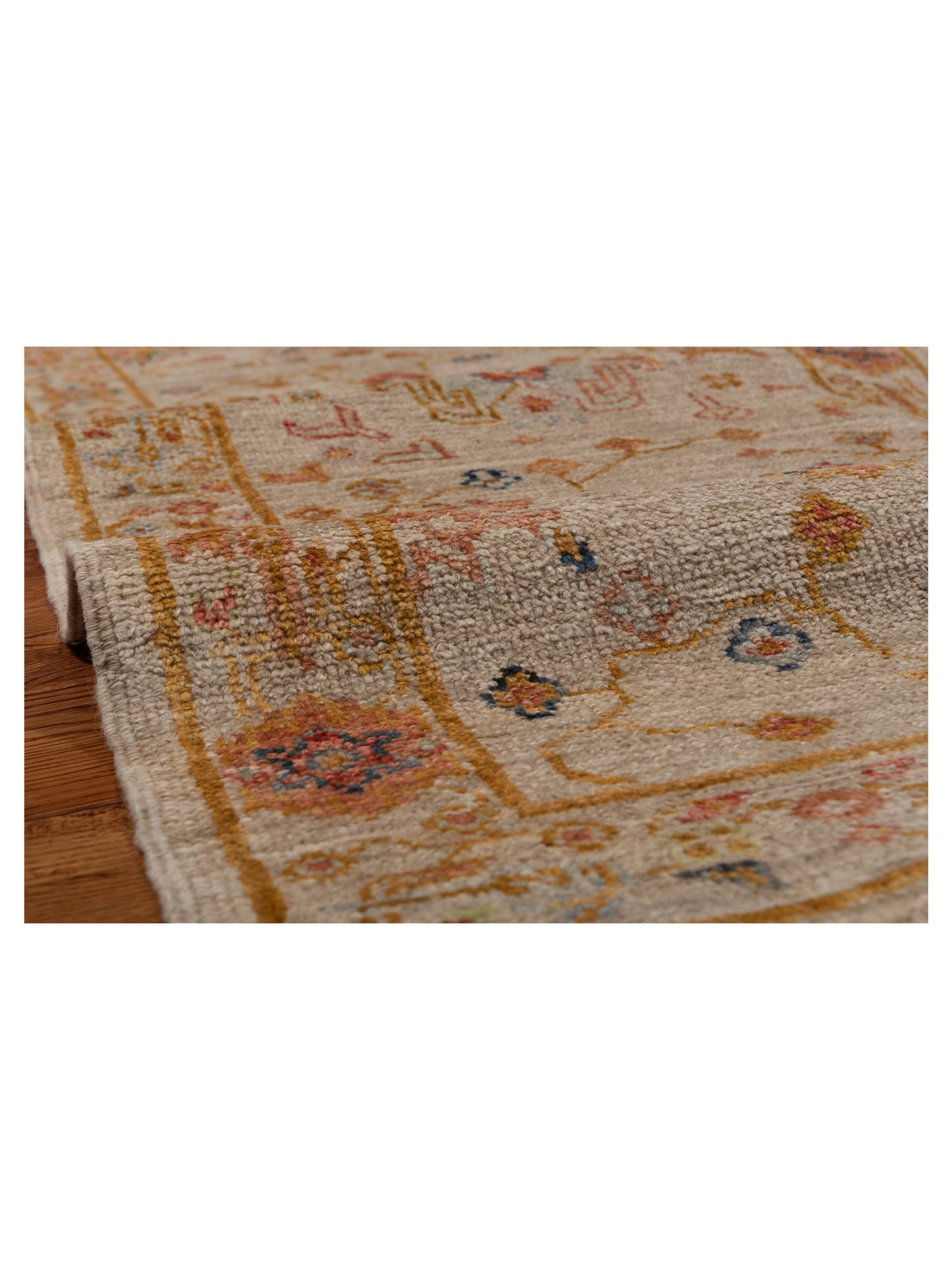 Angora Oushak 146502 Ivory Silver 2.7x13.6 Hand Knotted Rug