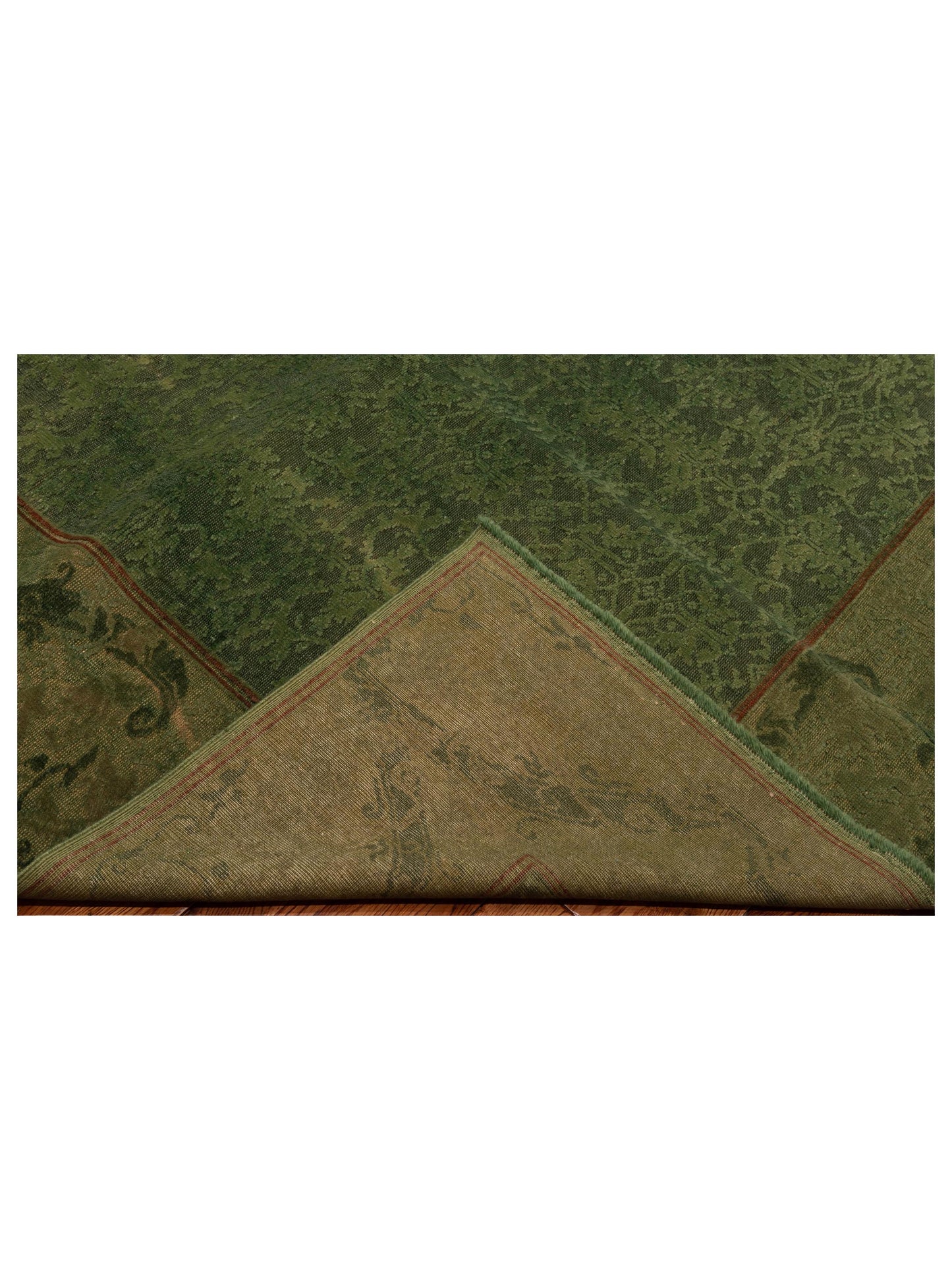 Vintage 104550 Green 6.10x8.1 Hand Knotted Rug