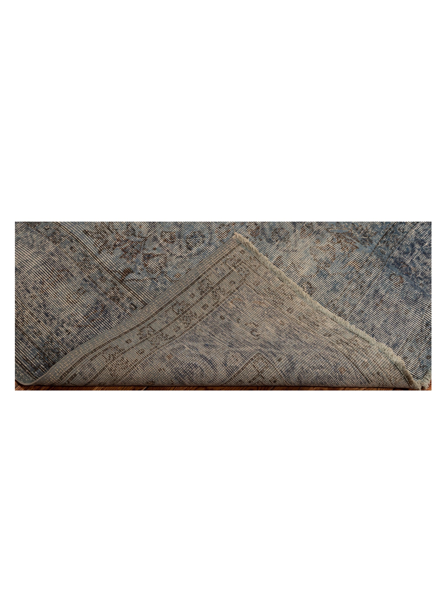 Vintage 119708 Blue 7x10.3 Hand Knotted Rug