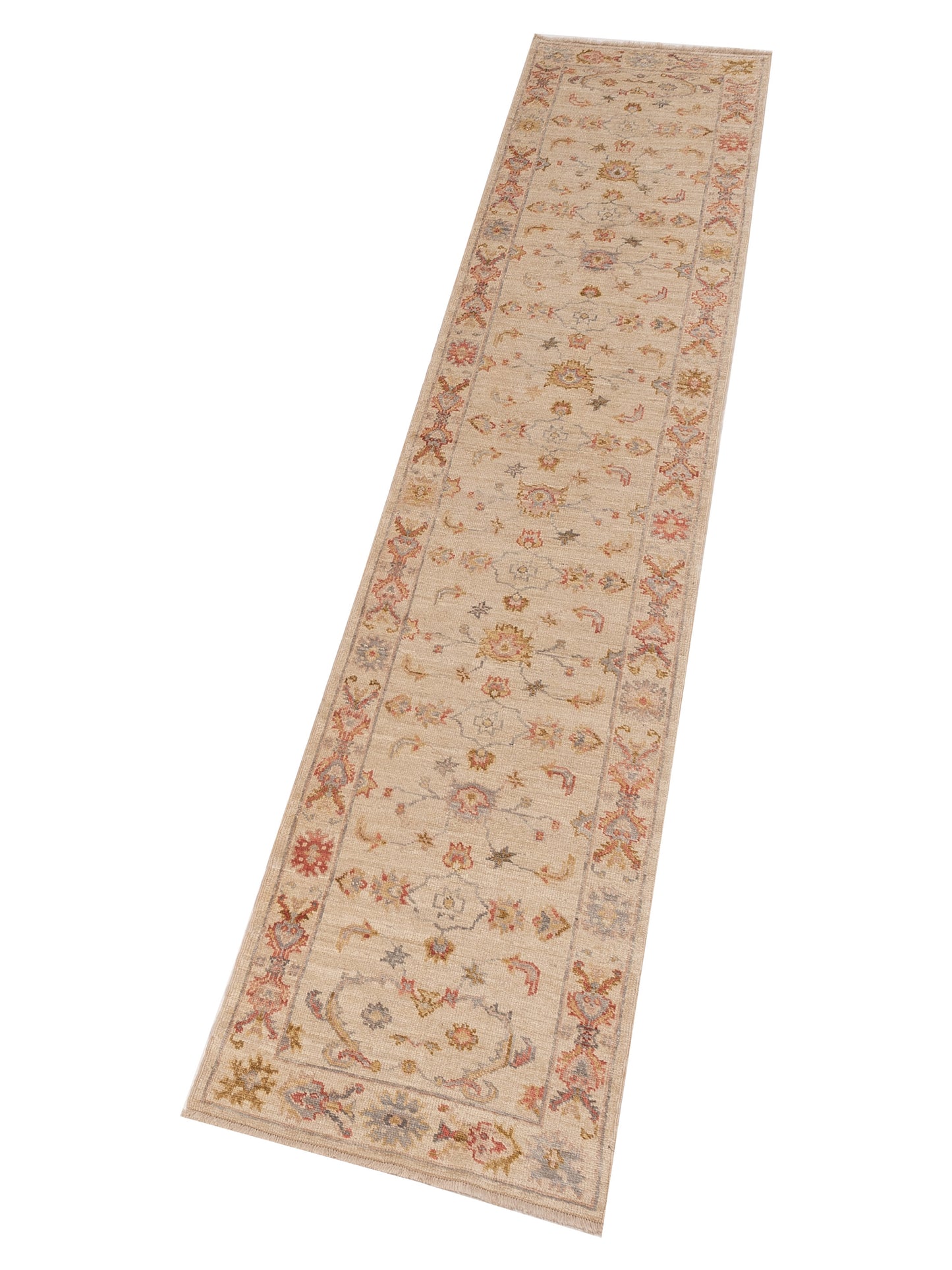 Angora Oushak 149624 Ivory Ivory 2.8x13.5 Hand Knotted Rug