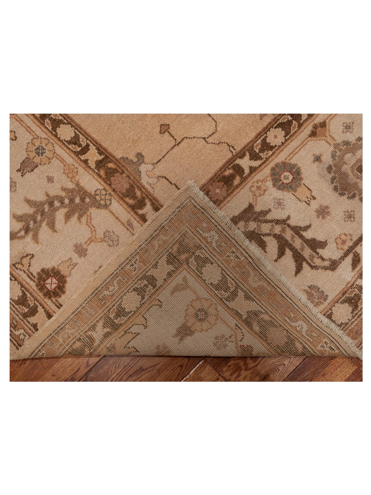 Angora Oushak 93039 Camel Ivory 12.4x17.3 Hand Knotted Rug