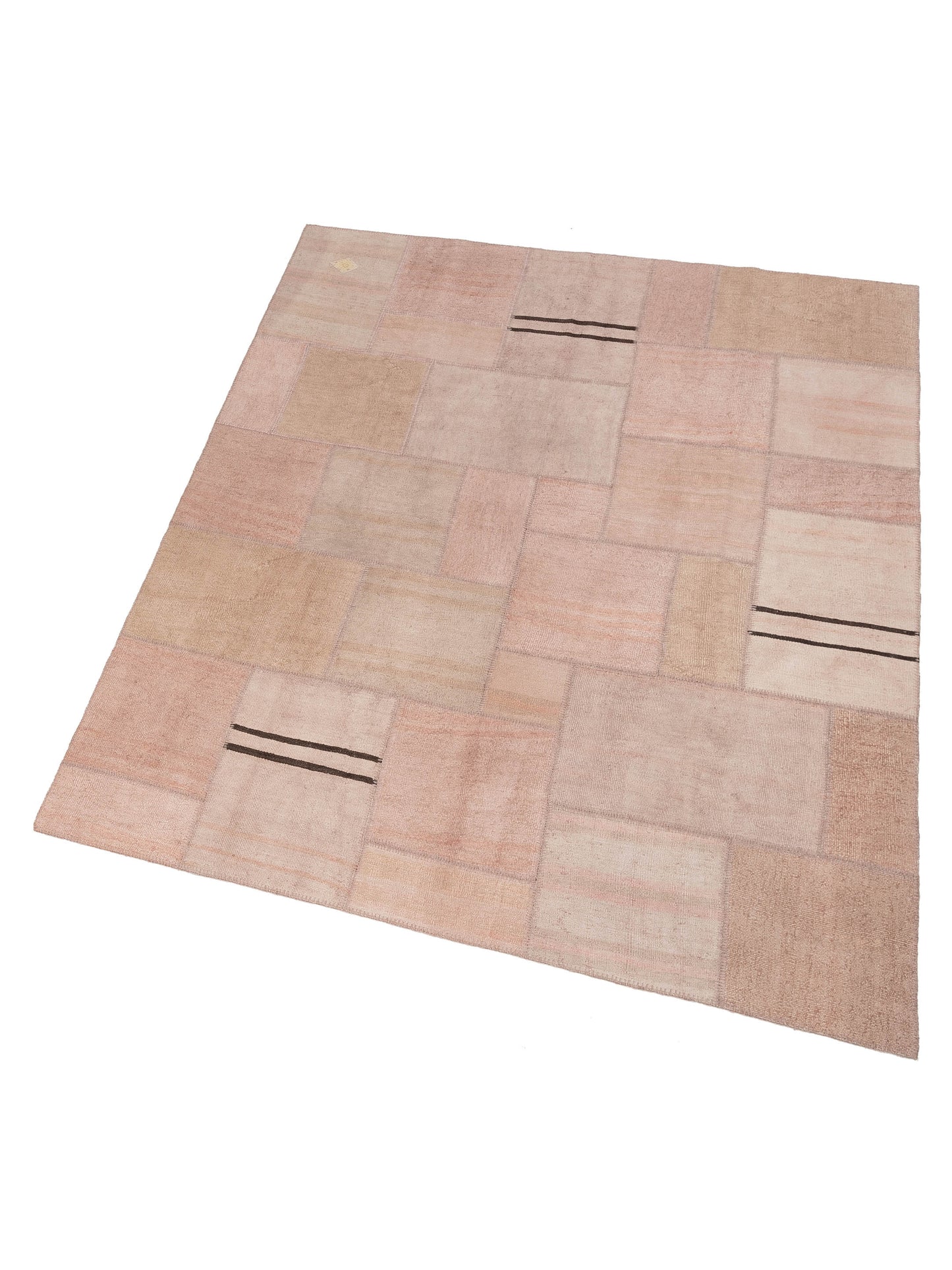 Turkish Vestige Patchwork 147796 Pink Pink 8.3x9.10 Hand Knotted Rug