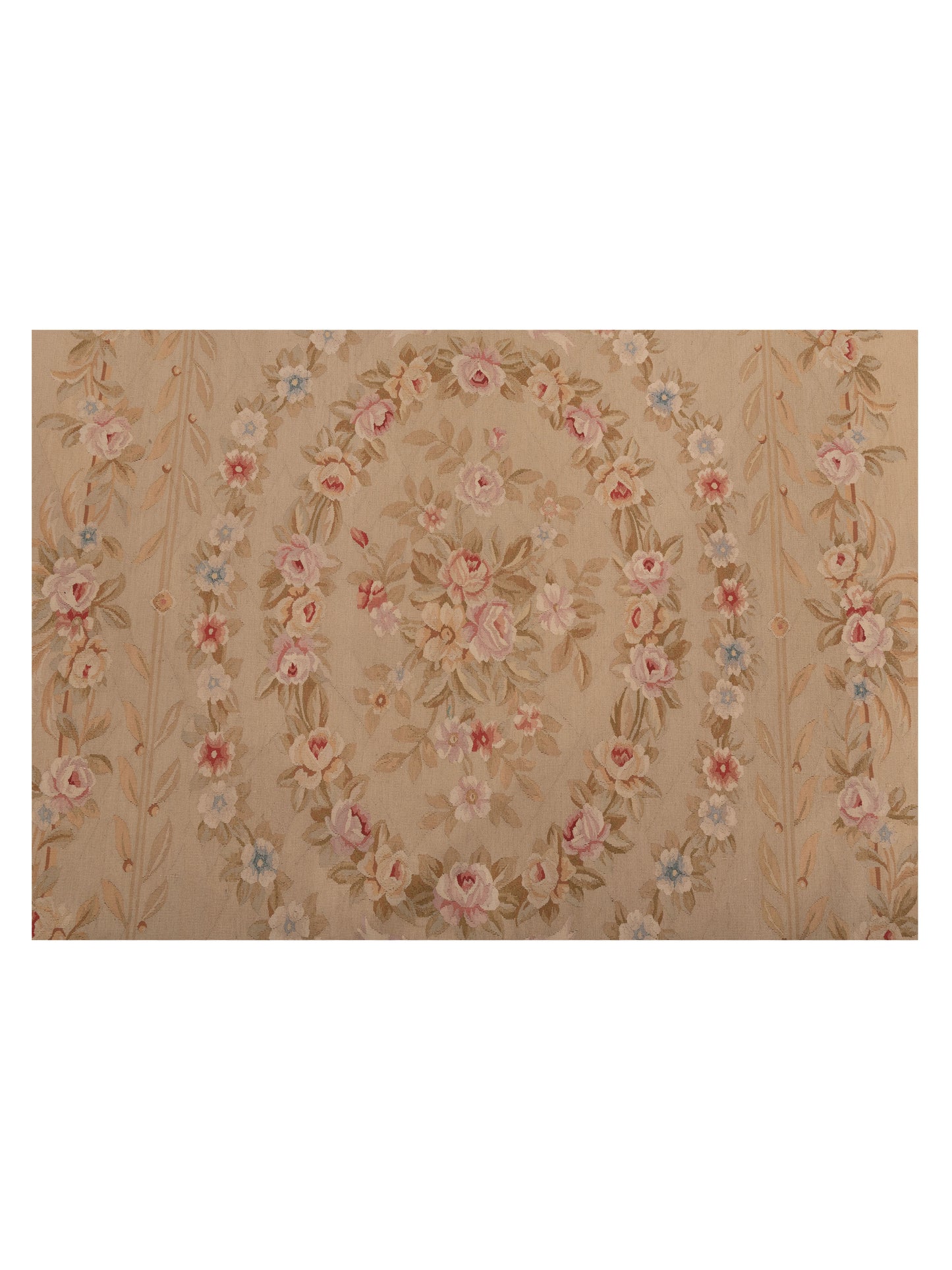 Abusson 77777 Cream Pink 8.9x12 Hand Knotted Rug