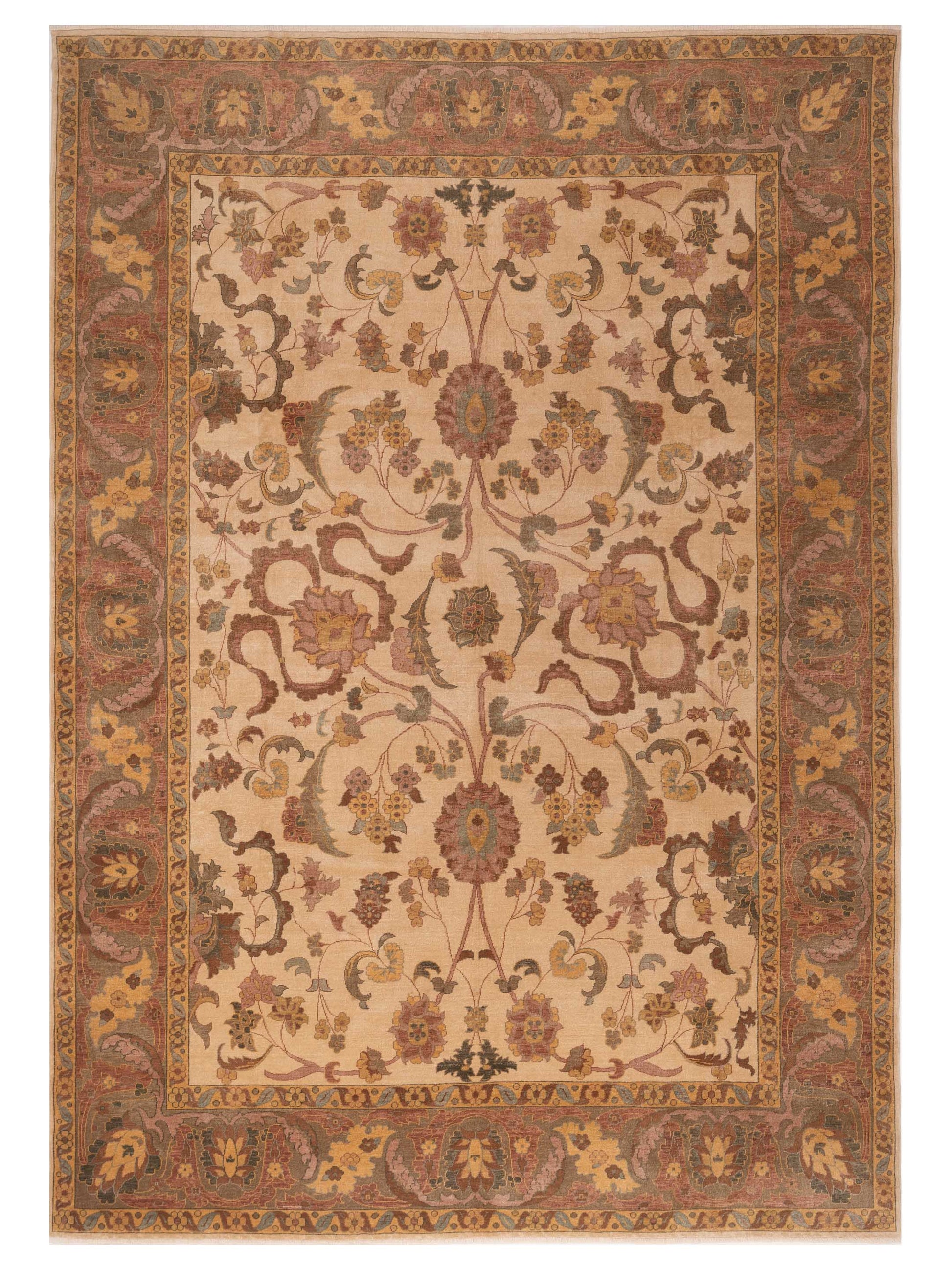Pasha Antique Loom  Ivory Green Transitional