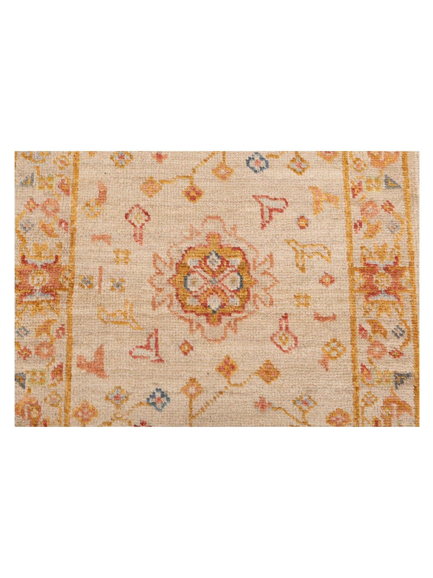 Angora Oushak 148277 Ivory Silver 2.6x12.11 Hand Knotted Rug