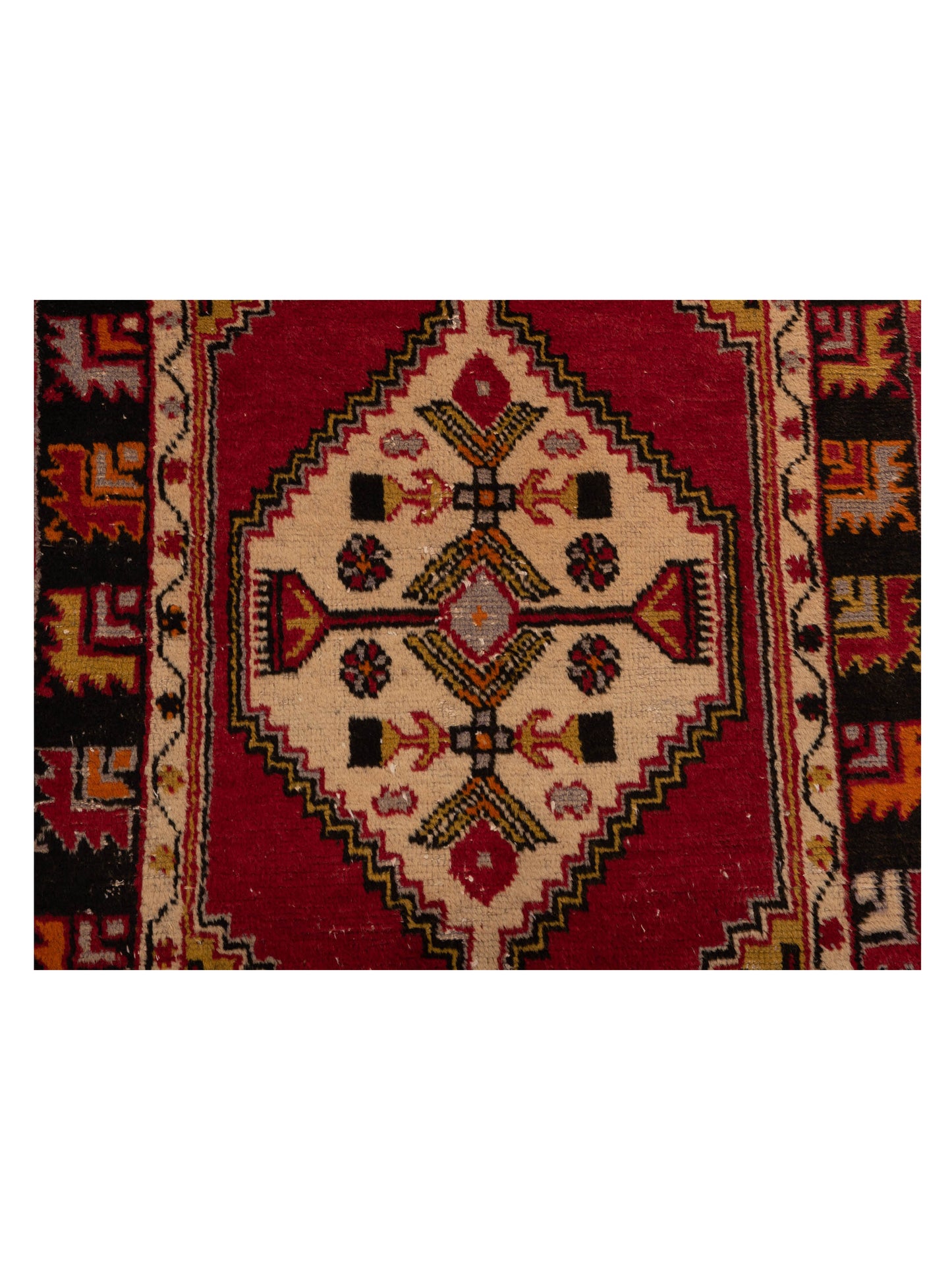 Old Anatolian 148503 Red Black 2.8x5.4 Hand Knotted Rug
