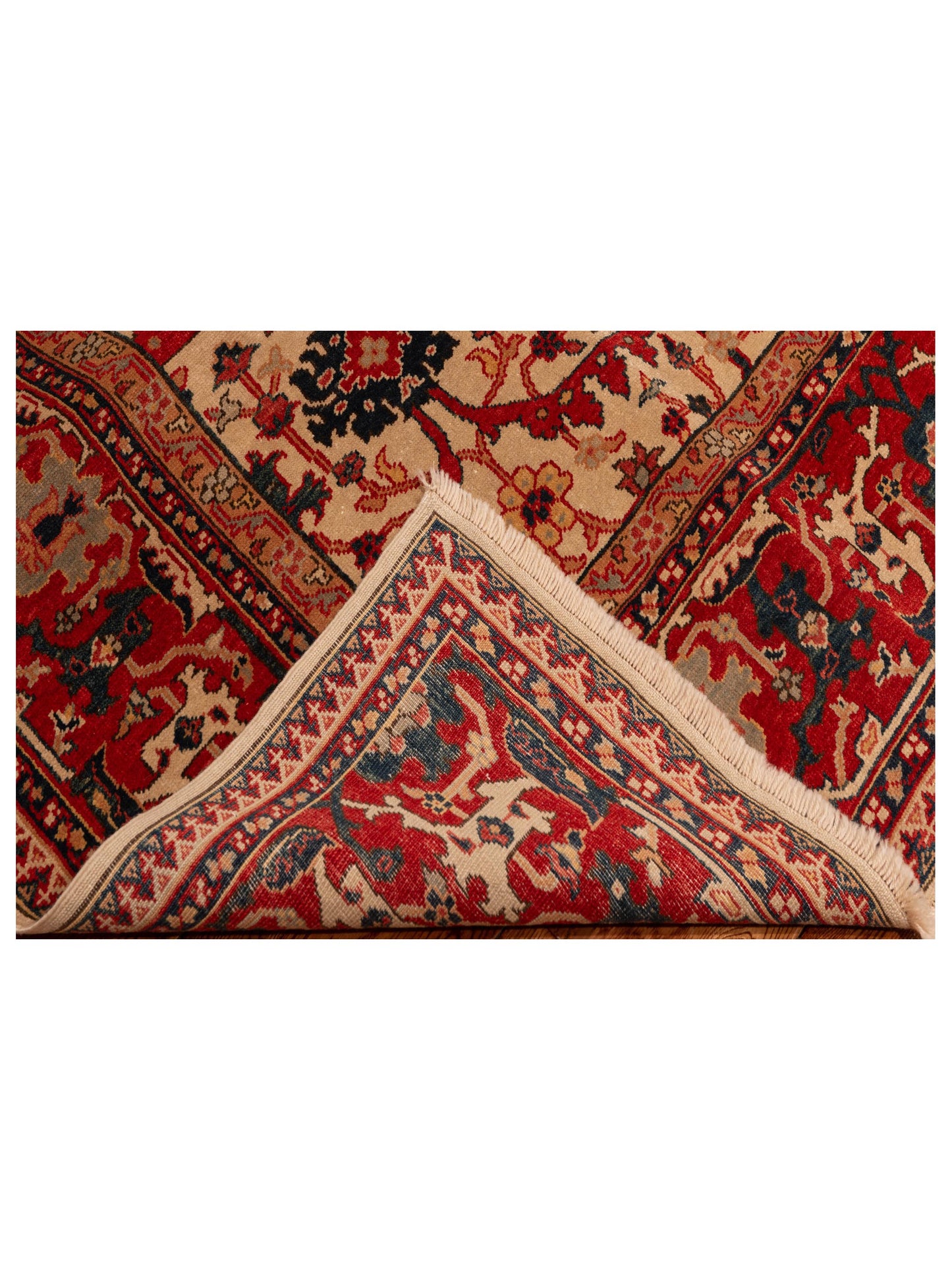 Antique Loom 148319 Ivory Red 6.9x10 Hand Knotted Rug