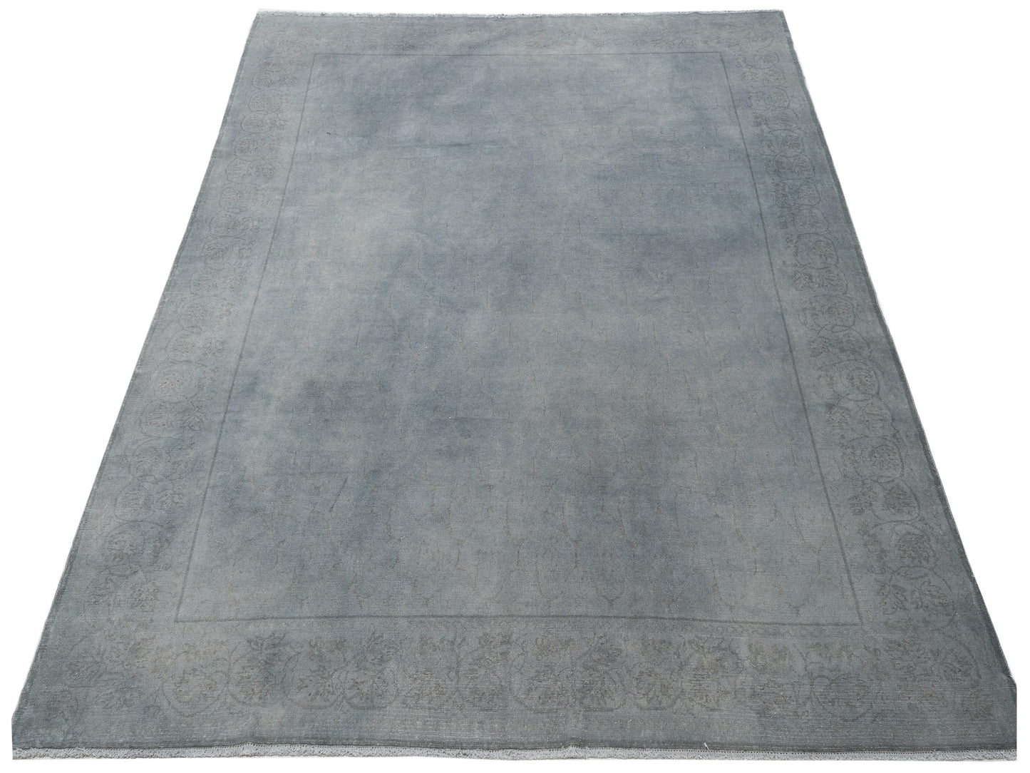 Vintage 107514 Gray 8.1x10.1 Hand Knotted Rug