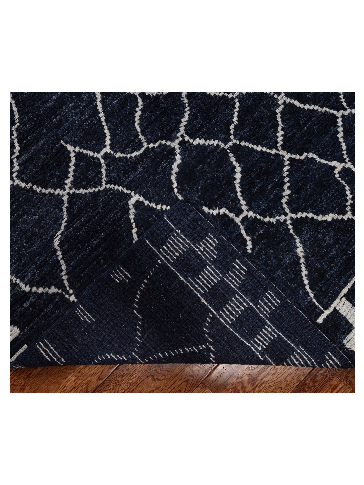 Berber Aspendos Navy Ivory 11.8x15.11 Hand Knotted Rug
