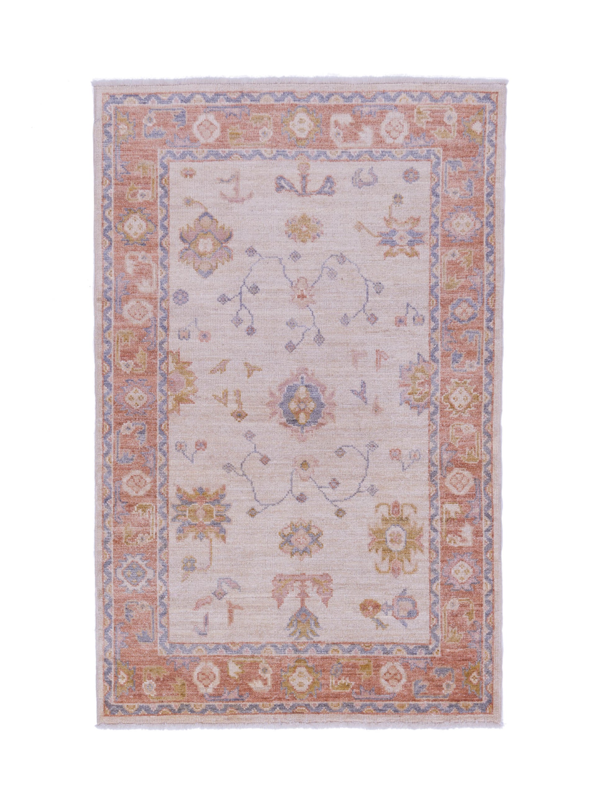 Anadol Angora Oushak  Ivory Red Traditional