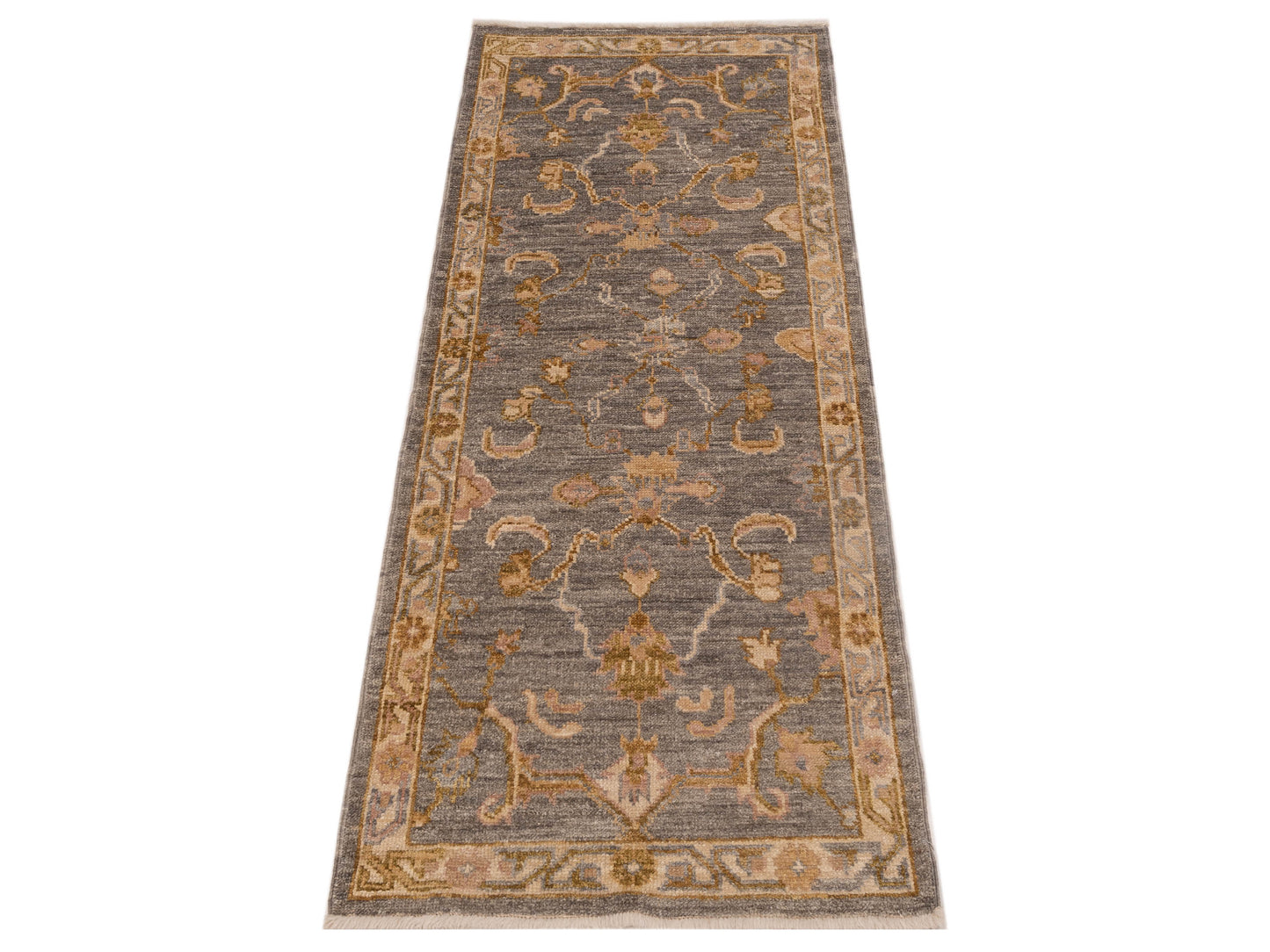Angora Oushak 141293 Gray Ivory 2.8x6.11 Hand Knotted Rug